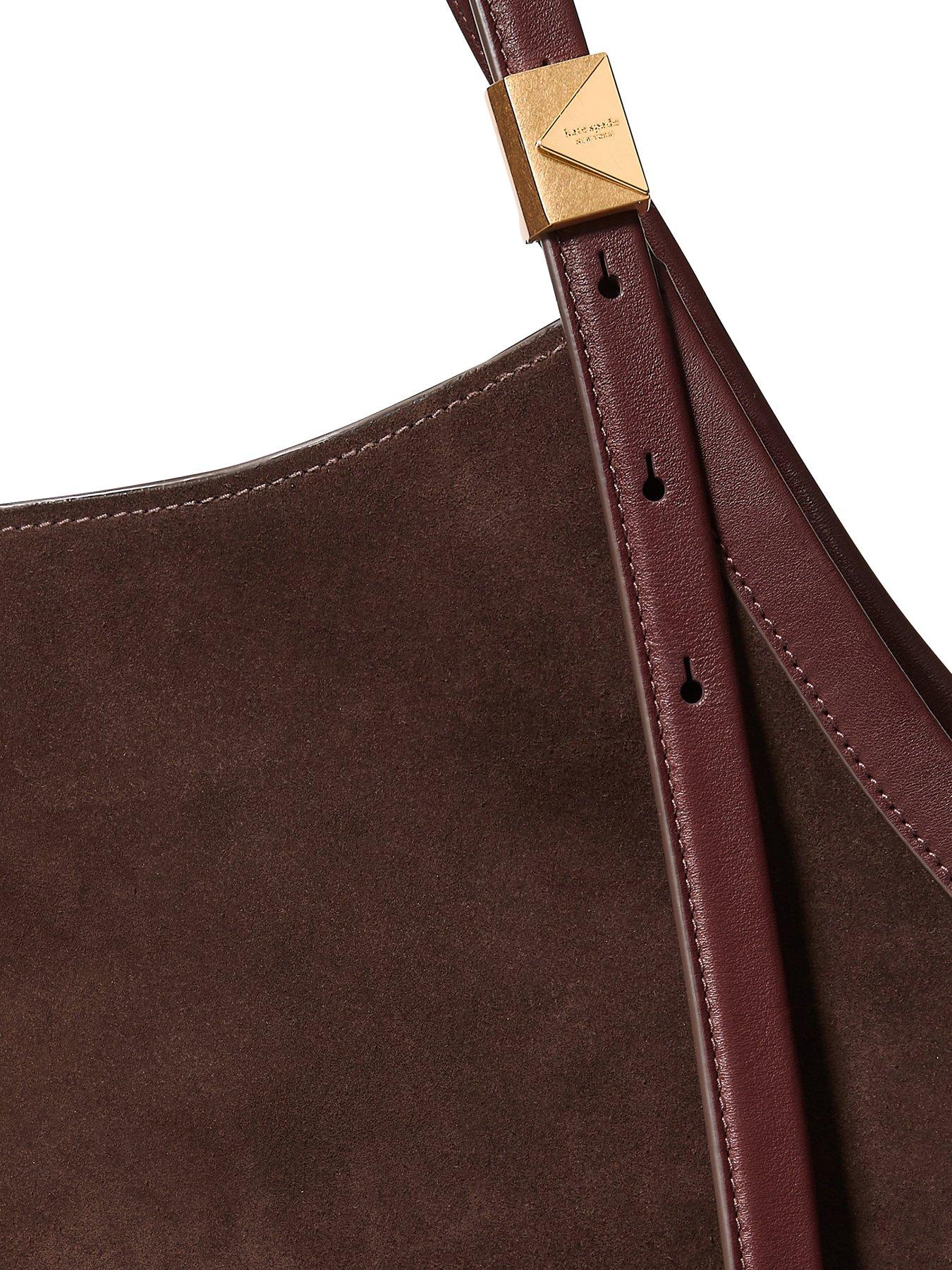 Image 4 of 5 of Kate Spade New York Deco Suede Tulip Tote - Brown