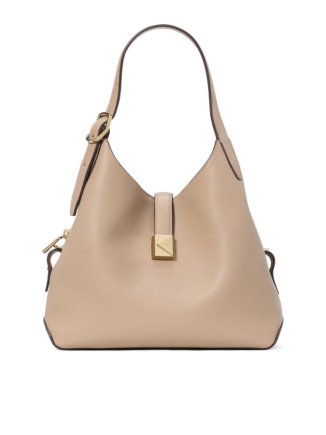 Kate Spade New York Deco Pebbled Leather Crossbody Tote - Beige