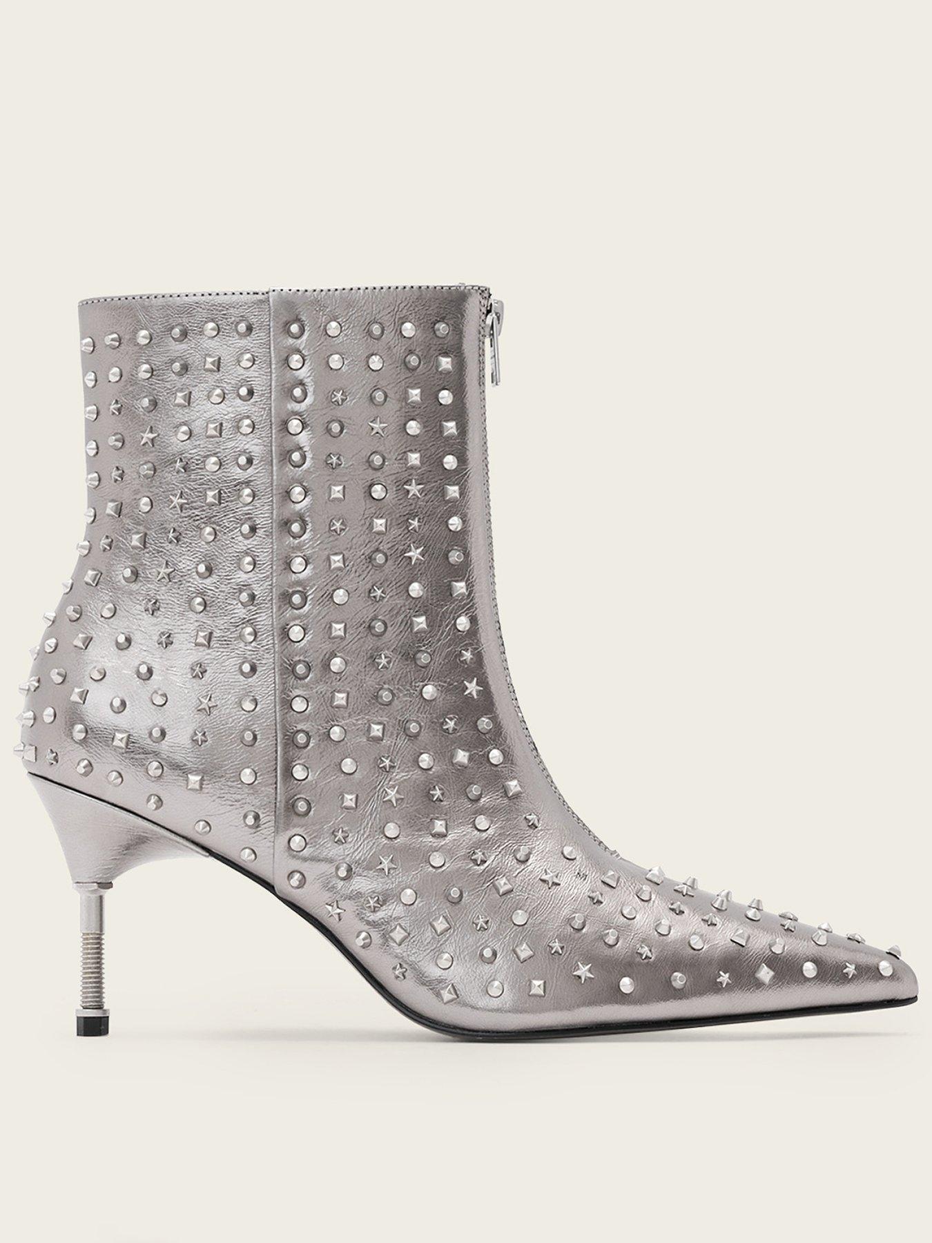 Allsaints Natasha Stud Boot - Silver