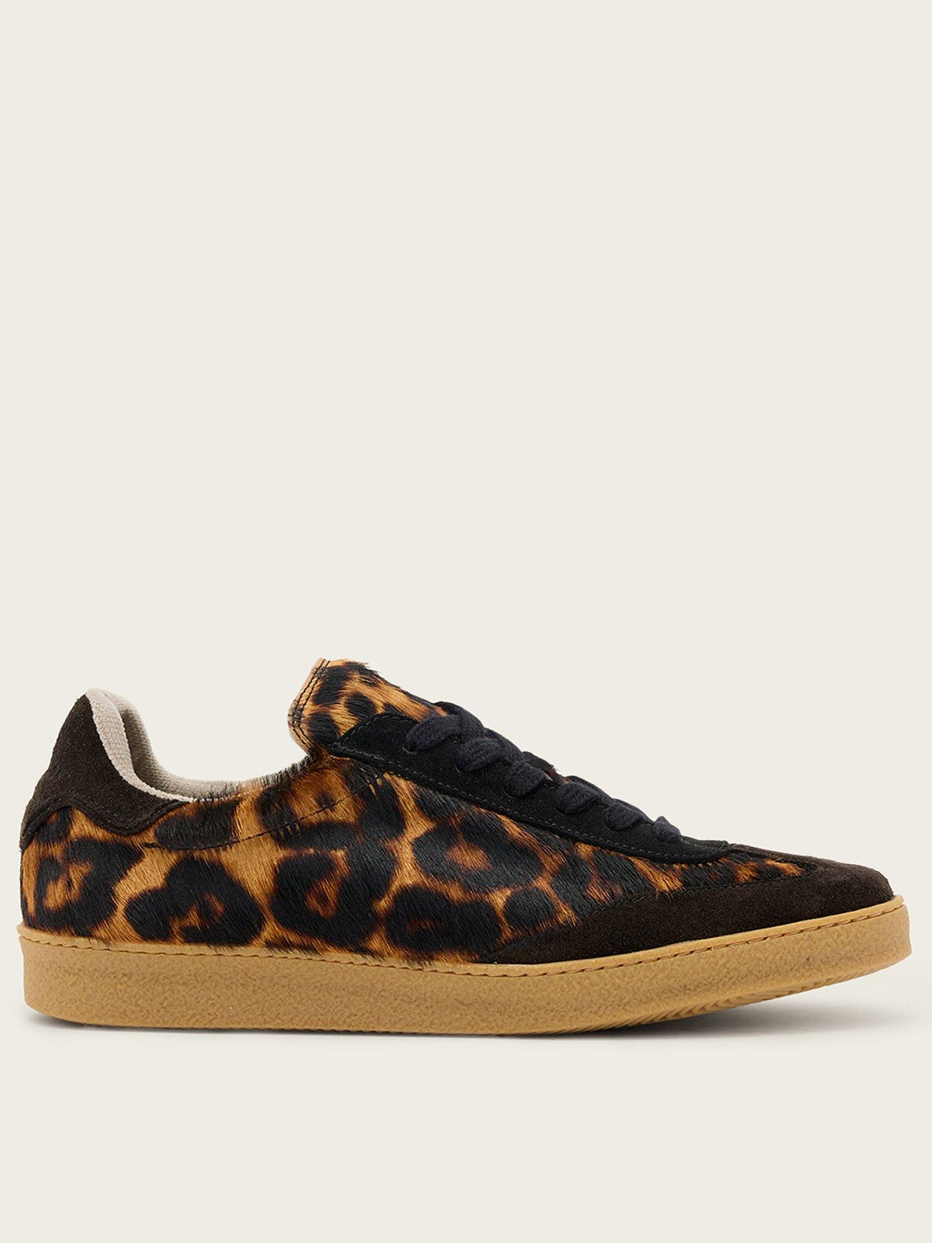 AllSaints: Thelma Leopard Trainer - Brown