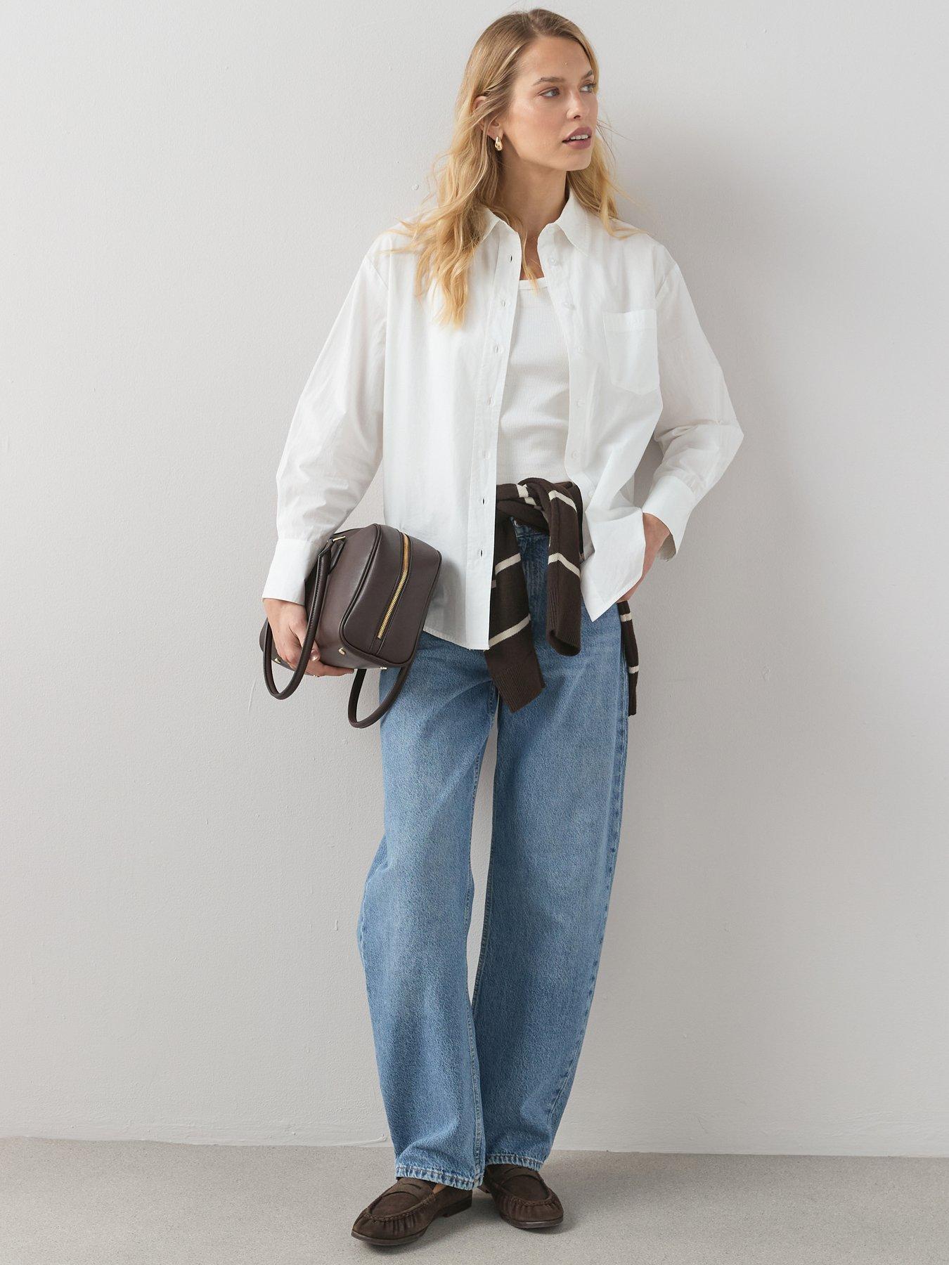 Image 1 of 7 of The Very Collection Cotton Poplin Shirt - White