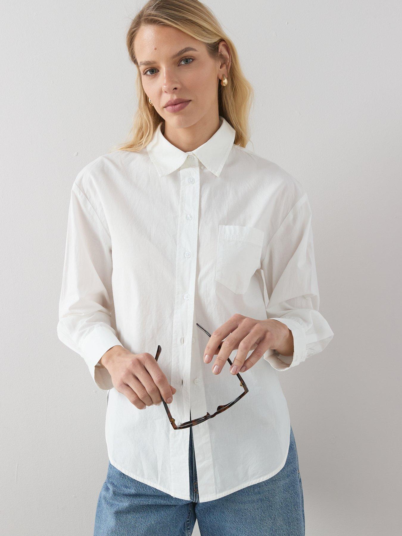Image 6 of 7 of The Very Collection Cotton Poplin Shirt - White