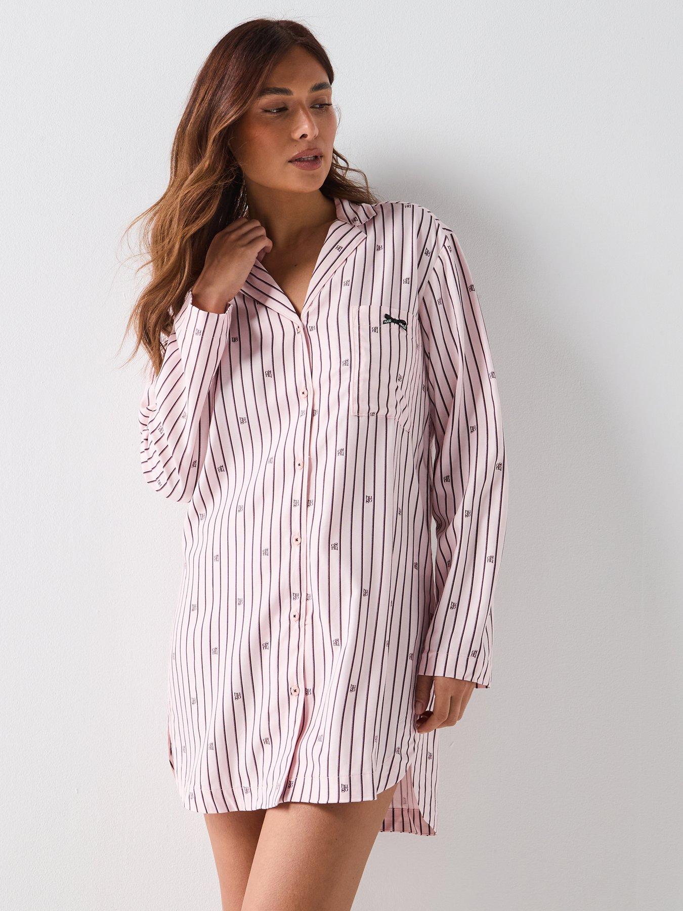 HUGO Striped Sleep Shirt - Pink