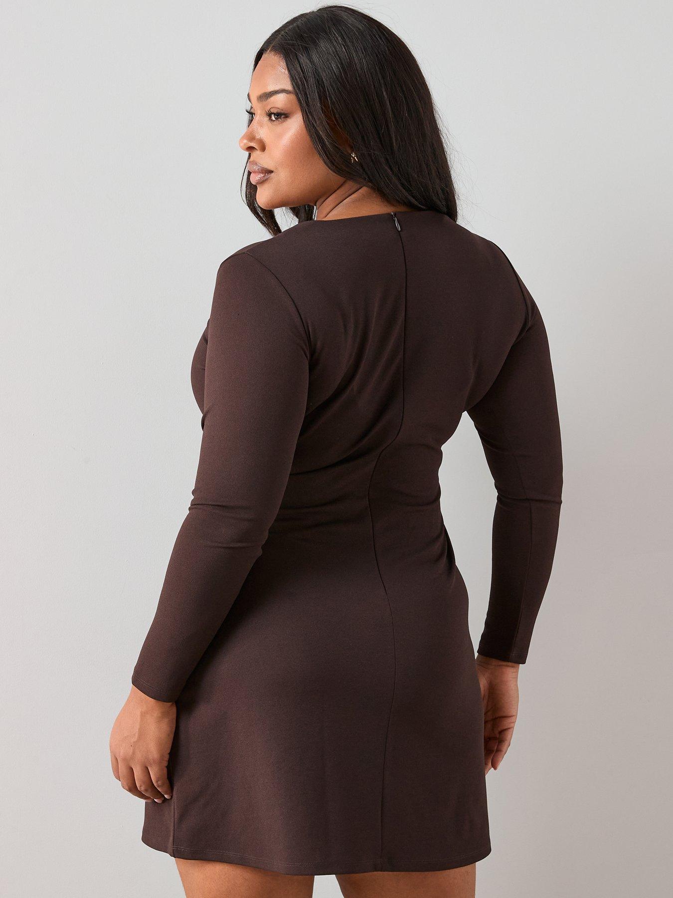 The Very Collection Curve Gold Trim Shift Mini Dress | Very