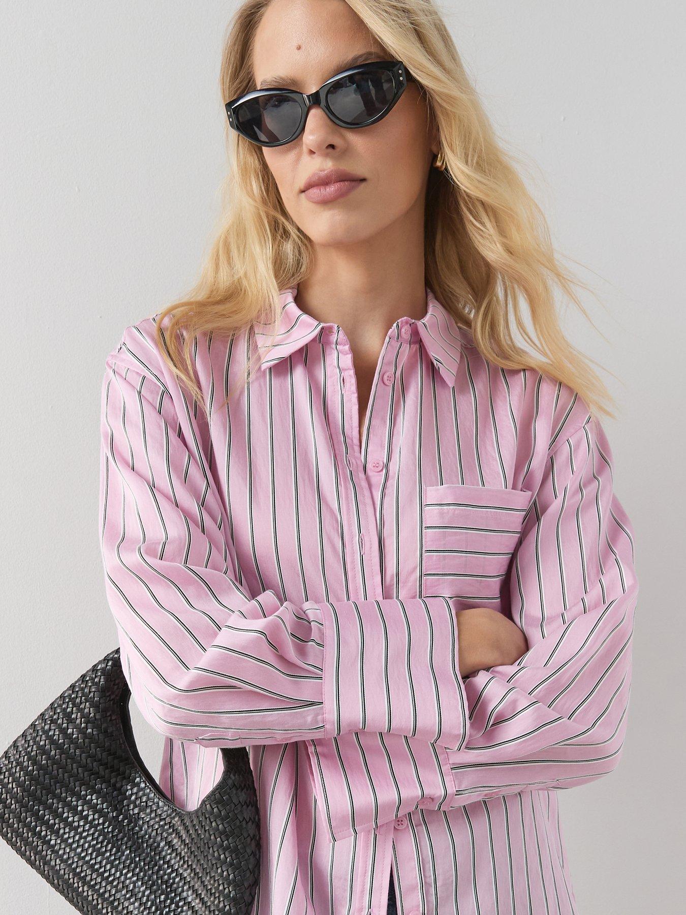 The Very Collection Stripe Pocket Shirt - Pink