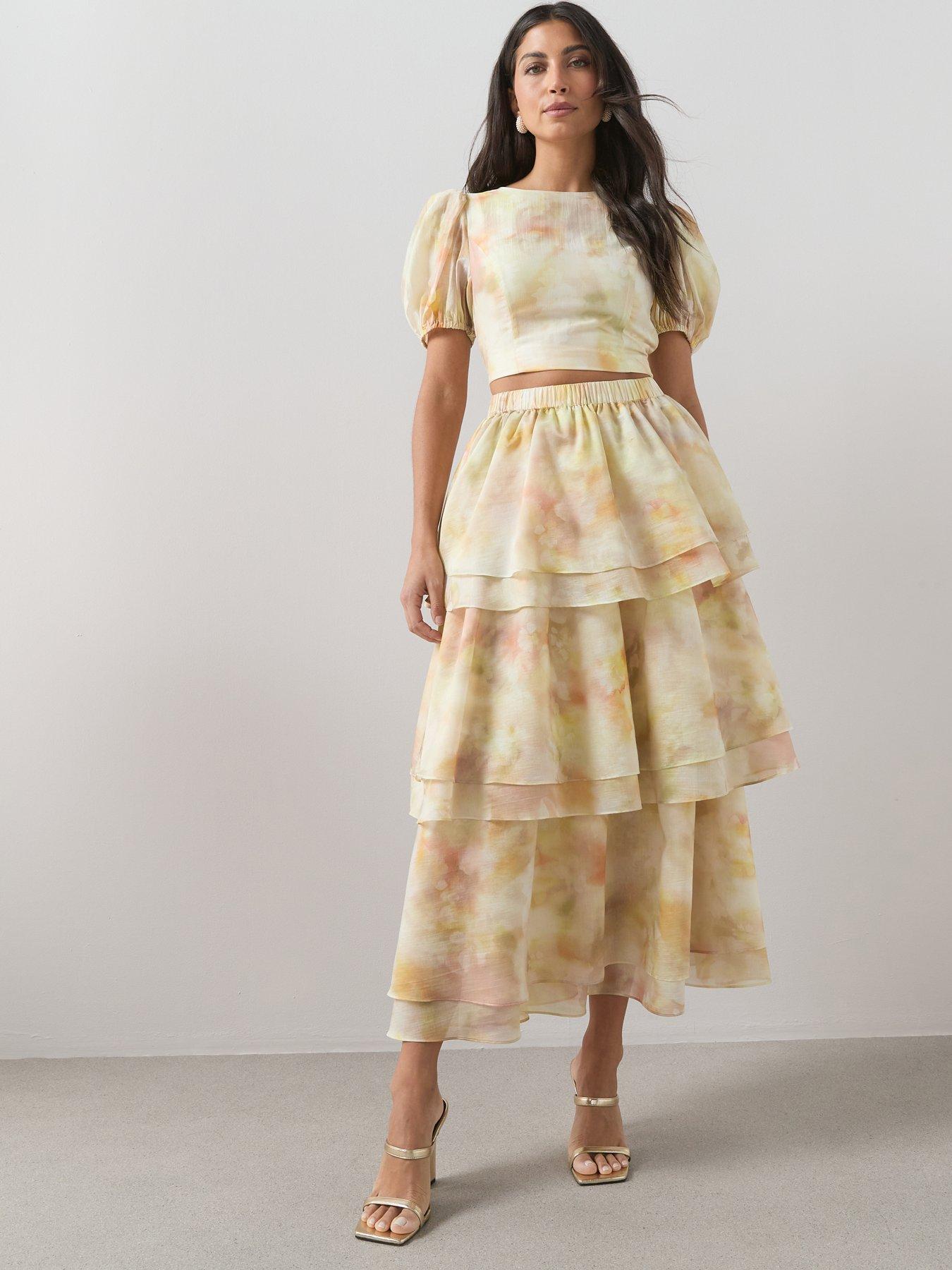 The Very Collection Floral Tiered Maxi Skirt - Print
