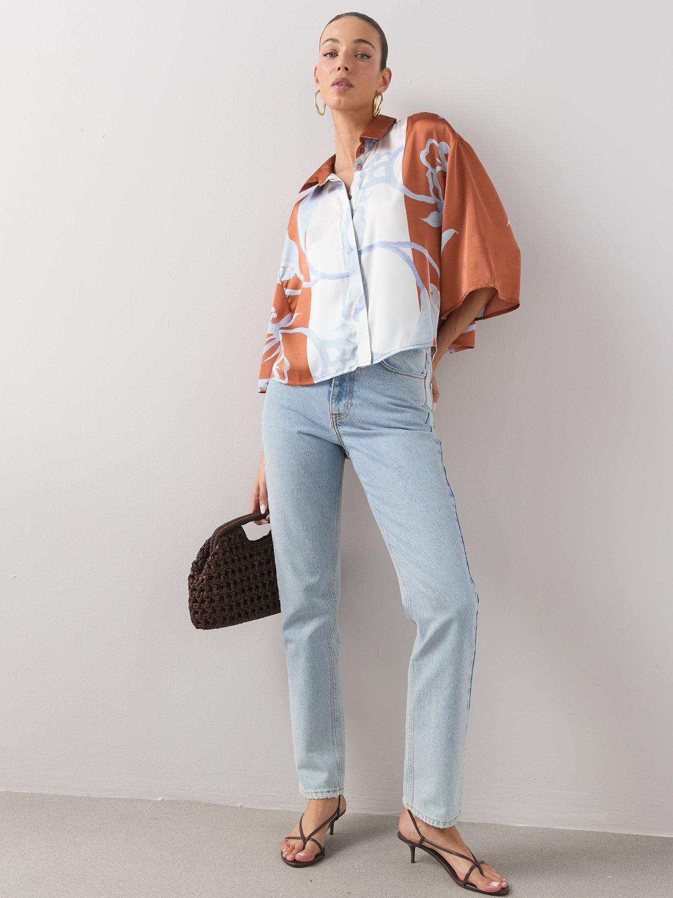 Image 3 of 7 of The Very Collection Printed Short Sleeve Button Up Co-Ord Shirt - Print