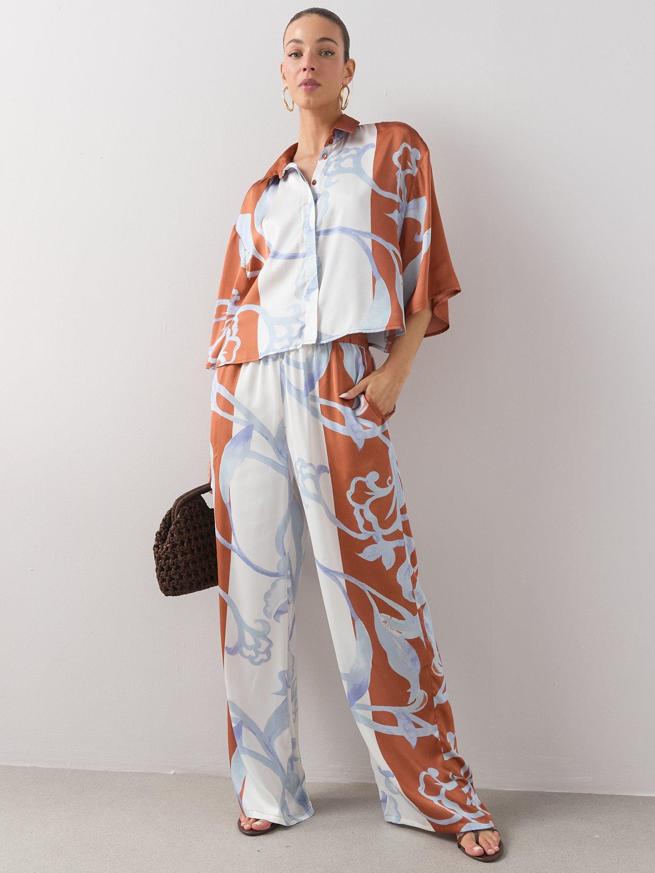 Image 6 of 7 of The Very Collection Printed Short Sleeve Button Up Co-Ord Shirt - Print