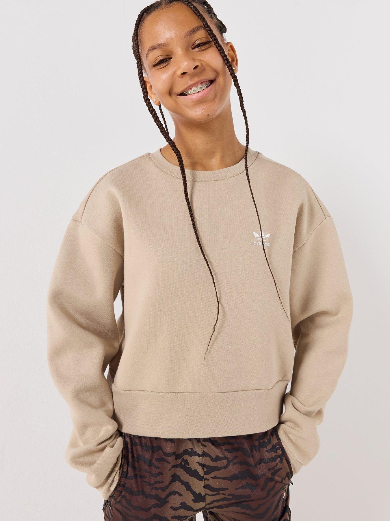 adidas Originals Junior Girl's Boxy Crew Sweatshirt - Beige