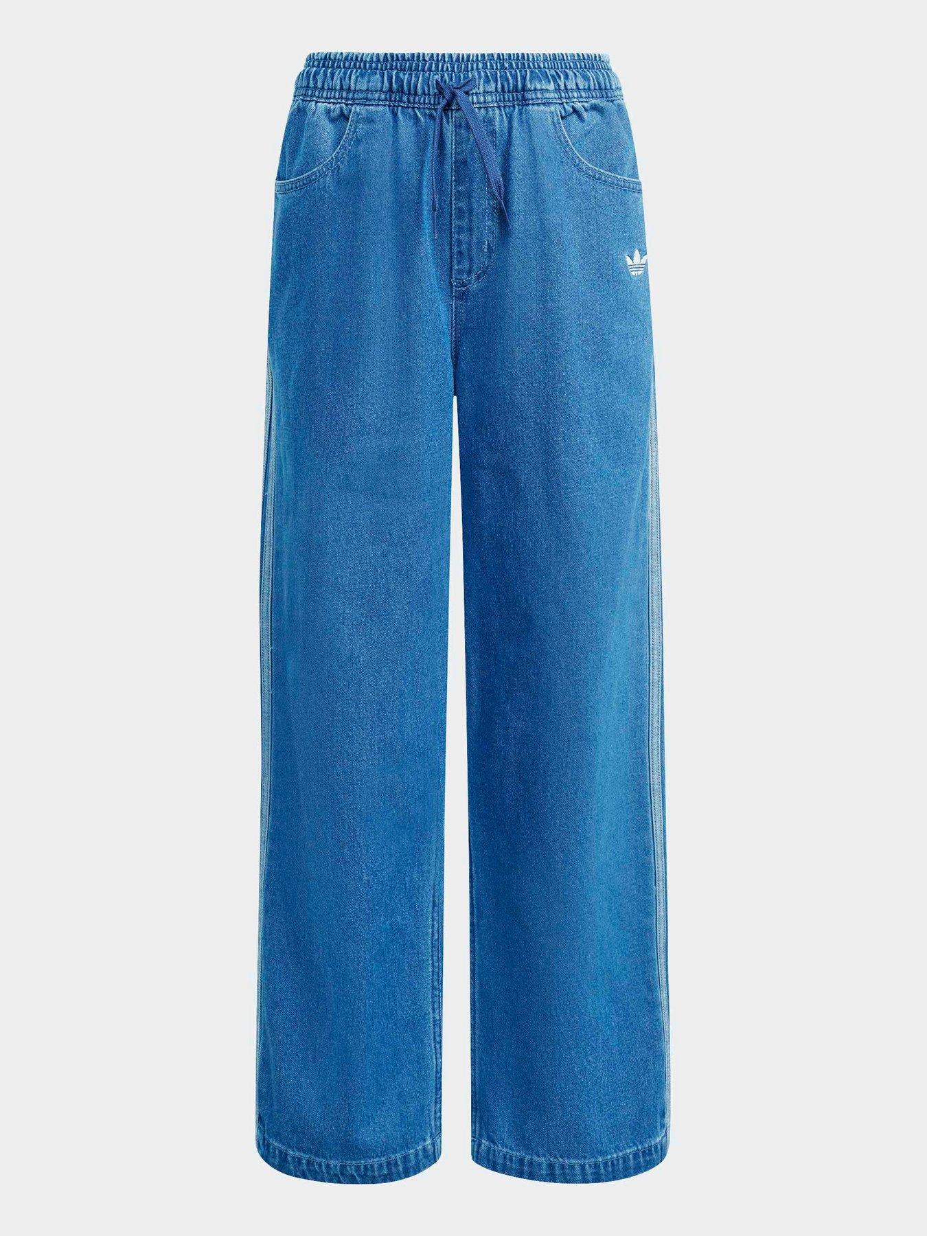 adidas Originals Junior Unisex Firebird Denim Tracksuit Pants - Blue | Very