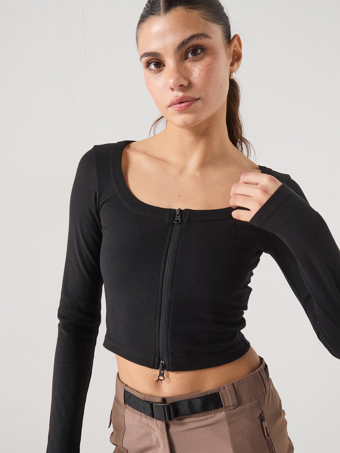 adidas Sportswear Women's Seasonal Essentials Rib Cardigan, Black, Size M, Women