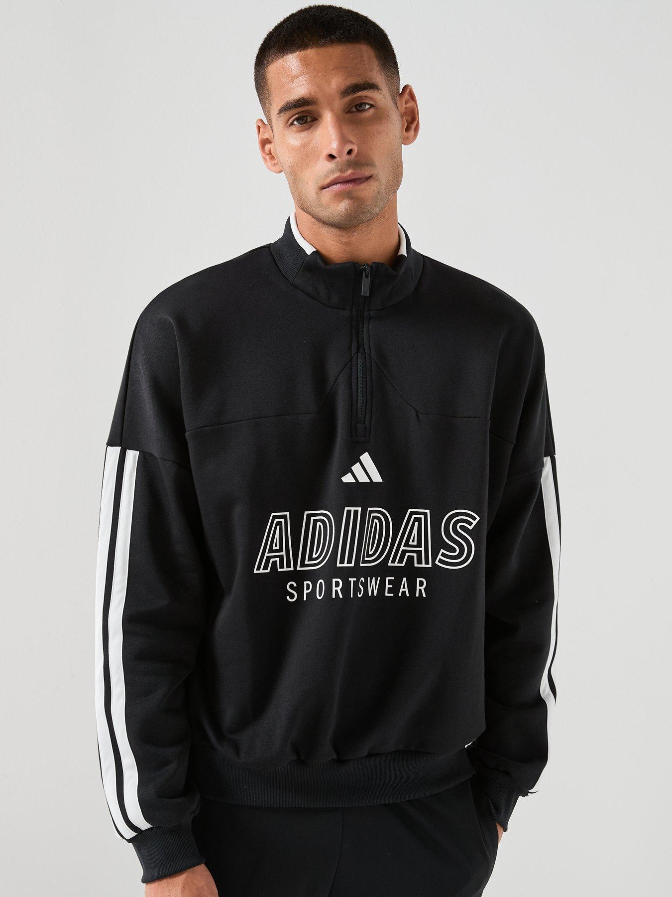 Adidas Sportswear Men'S House Of Tiro Fleece Half Zip Track Top - Black
