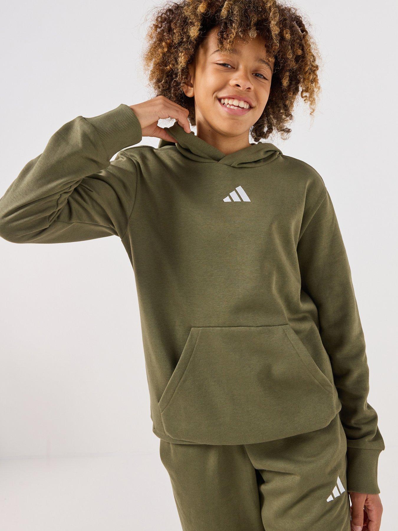 adidas Sportswear Junior Unisex Essentials Hoodie, Green, Size 11-12 Years