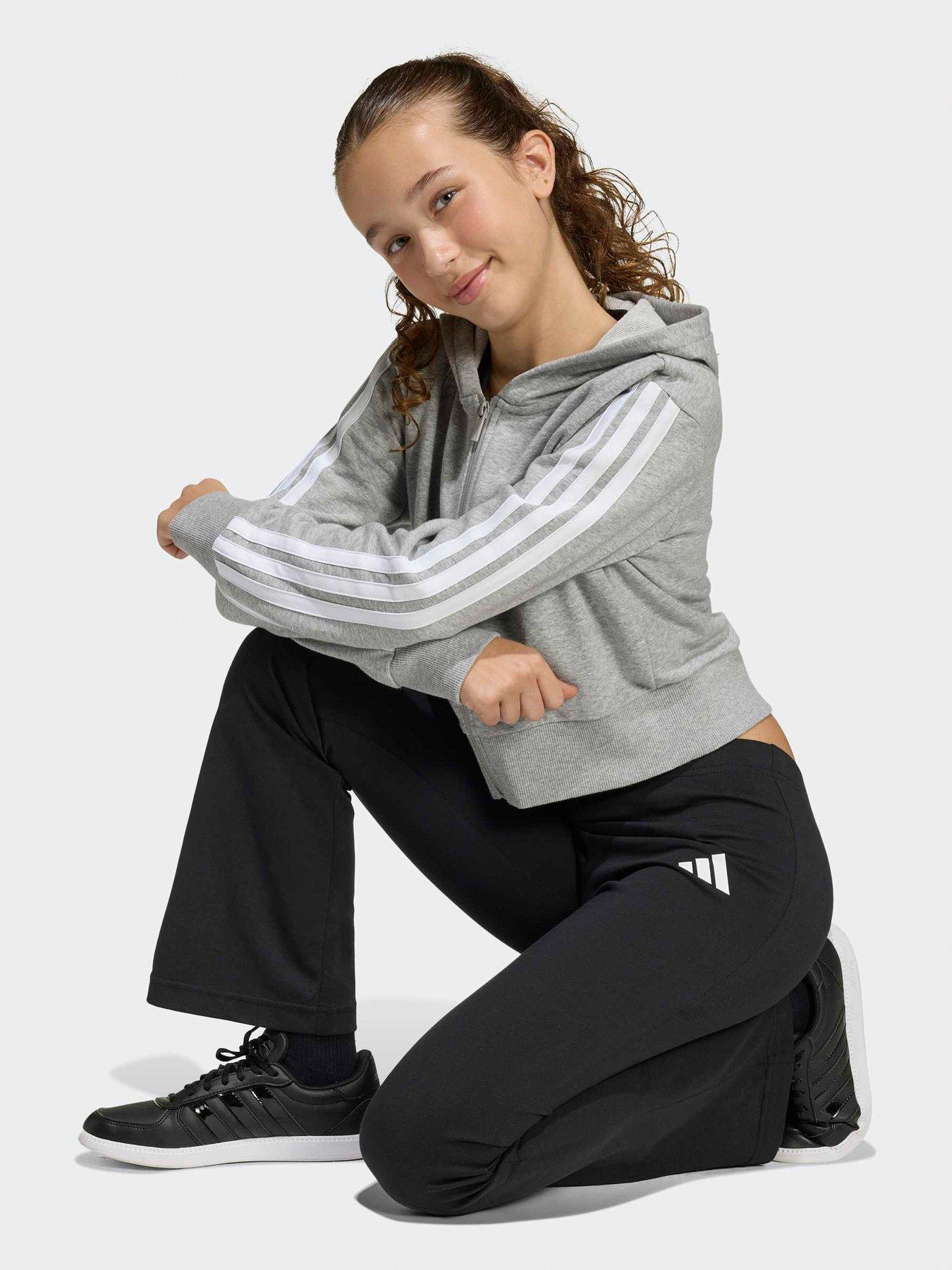 Image 3 of 6 of adidas Sportswear Junior Girls Essentials Flared Leggings - Black