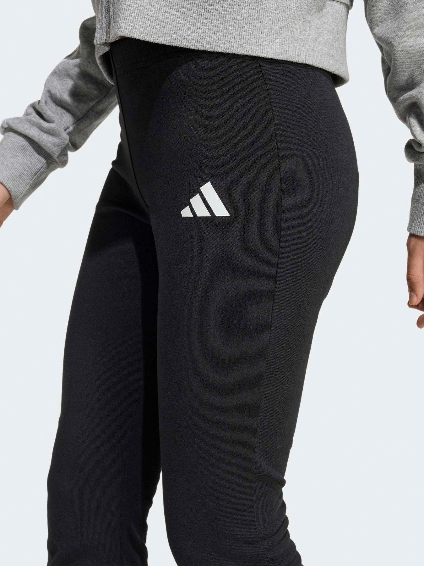 Image 4 of 6 of adidas Sportswear Junior Girls Essentials Flared Leggings - Black
