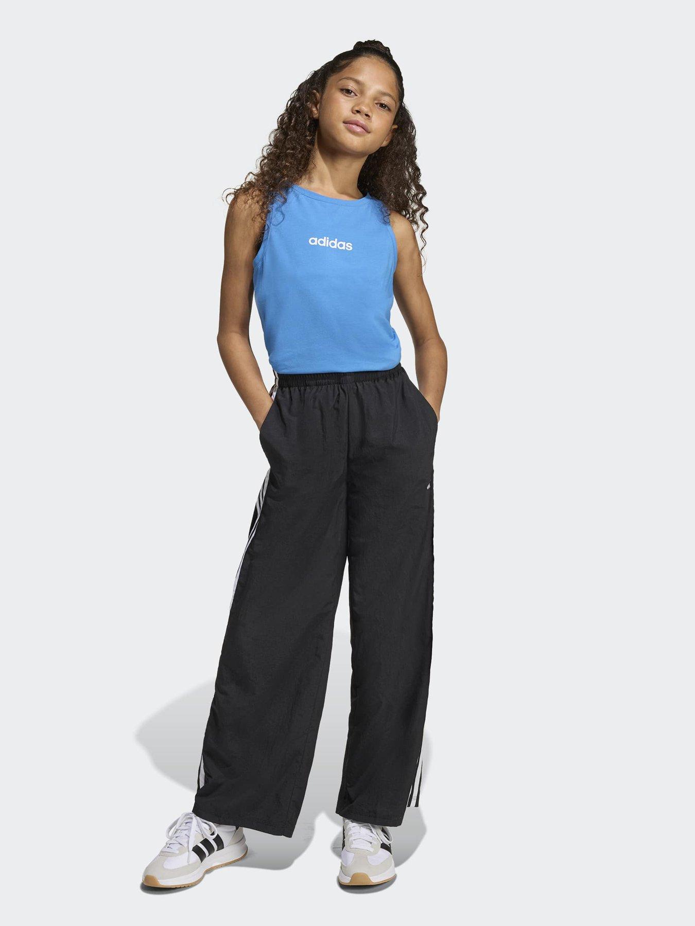 Image 3 of 6 of adidas Sportswear Junior Girls Girls Linear Single Jersey Tank - Blue