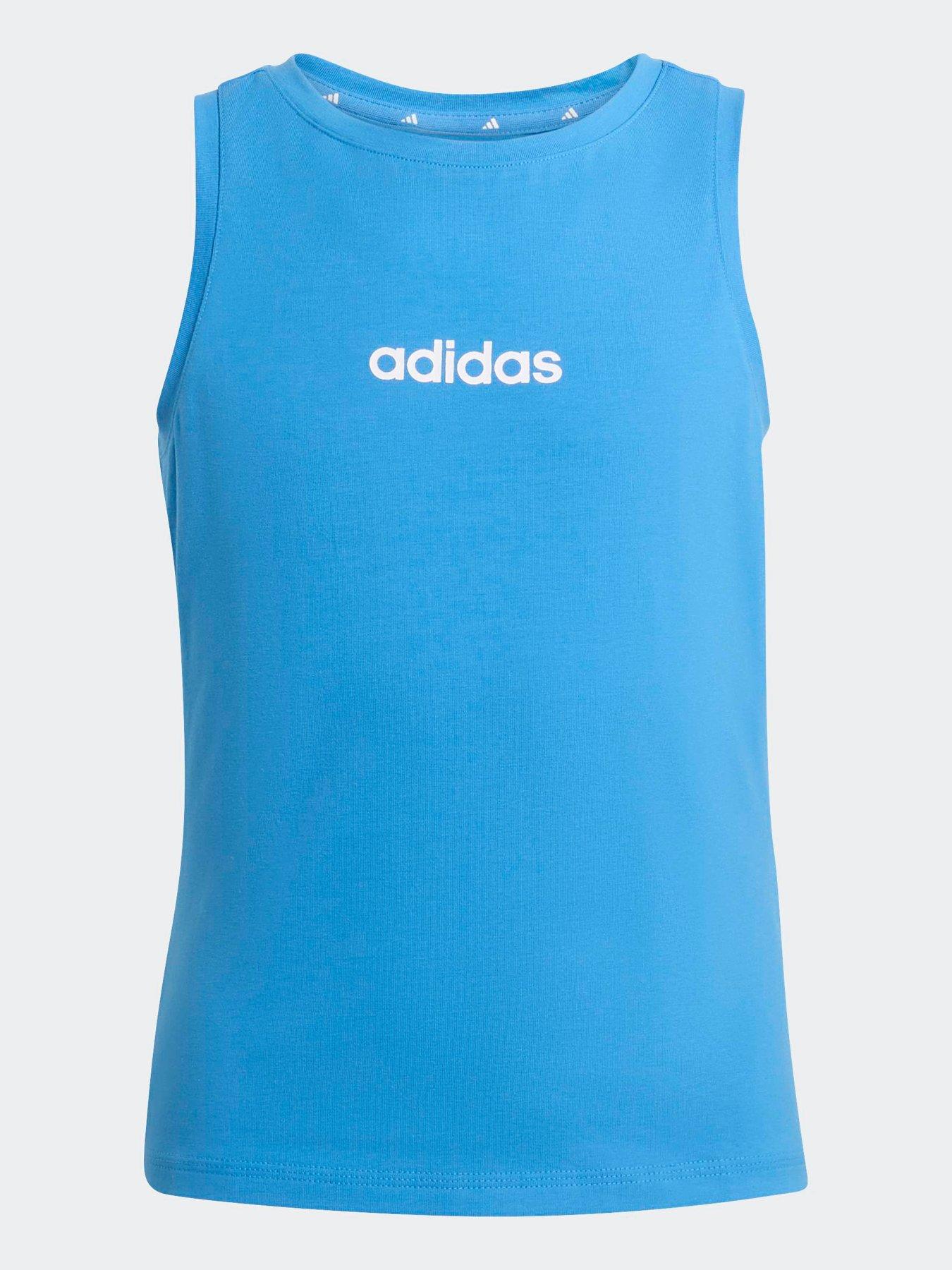 Image 6 of 6 of adidas Sportswear Junior Girls Girls Linear Single Jersey Tank - Blue