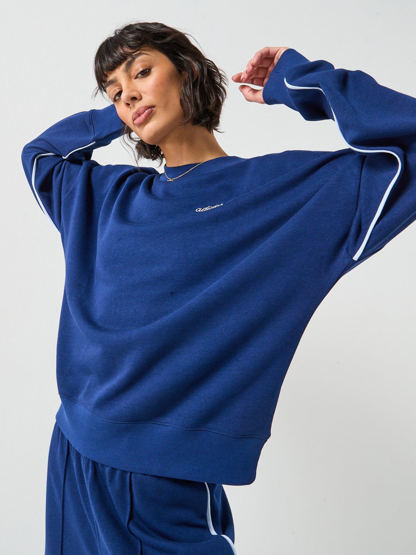 Adidas Sportswear Women'S Seasonal Essentials Colorpop Sweatshirt With Embroidered Graphic - Blue
