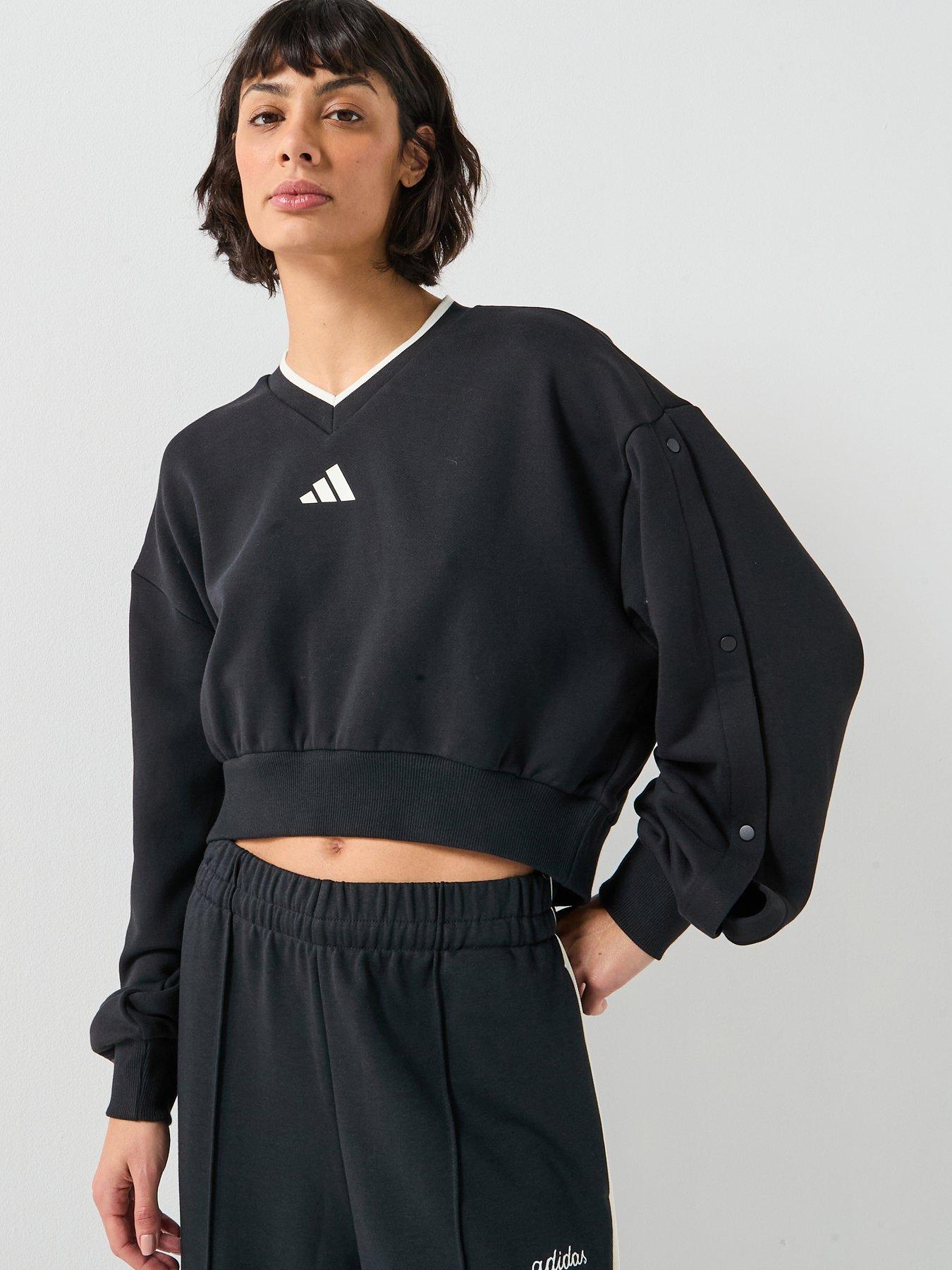 adidas Sportswear Women's Stadium Crew Jumper, Black, Size S, Women