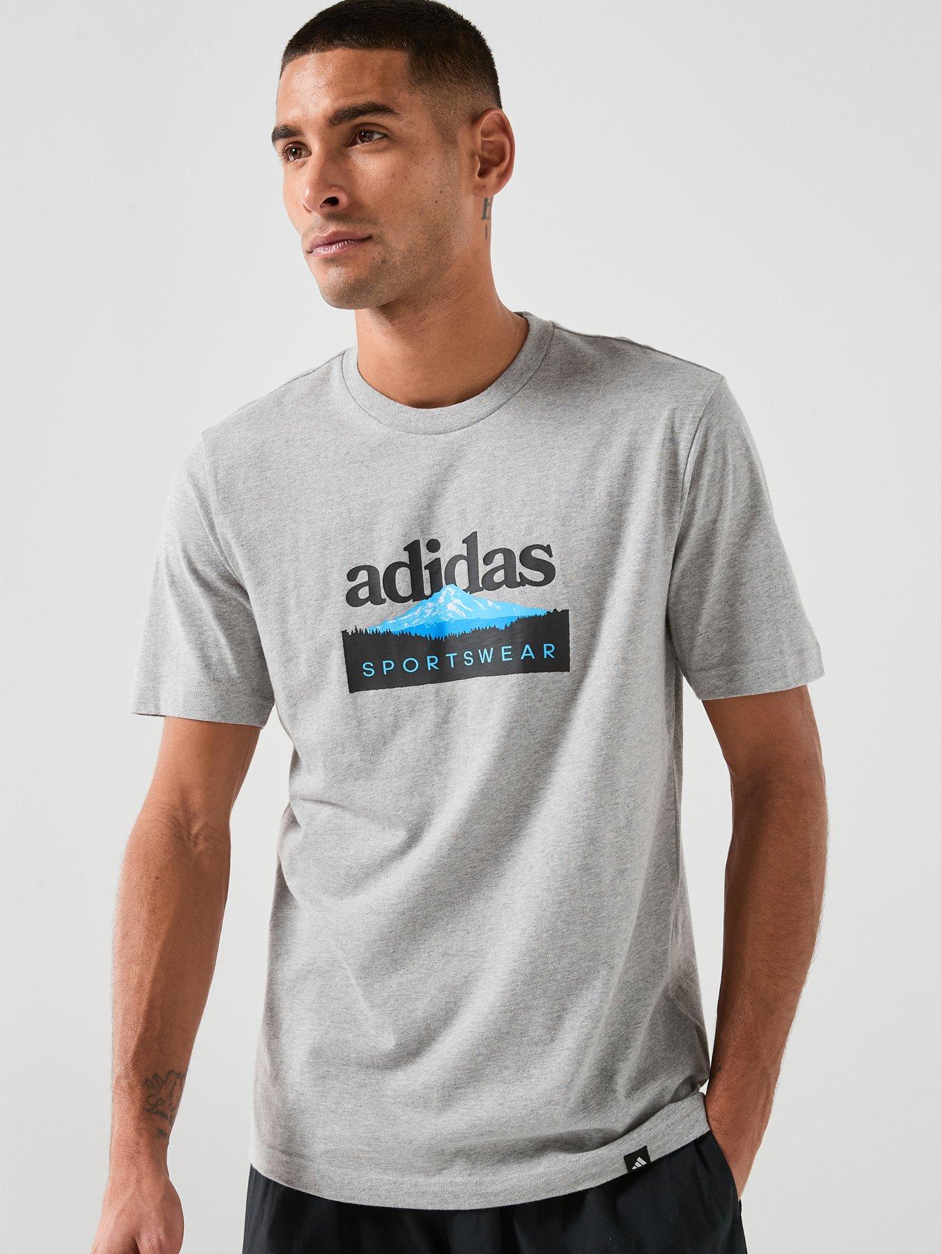 adidas Sportswear Men's Sportsman Mountain Graphic T-Shirt, Mgreyh, Size L, Men