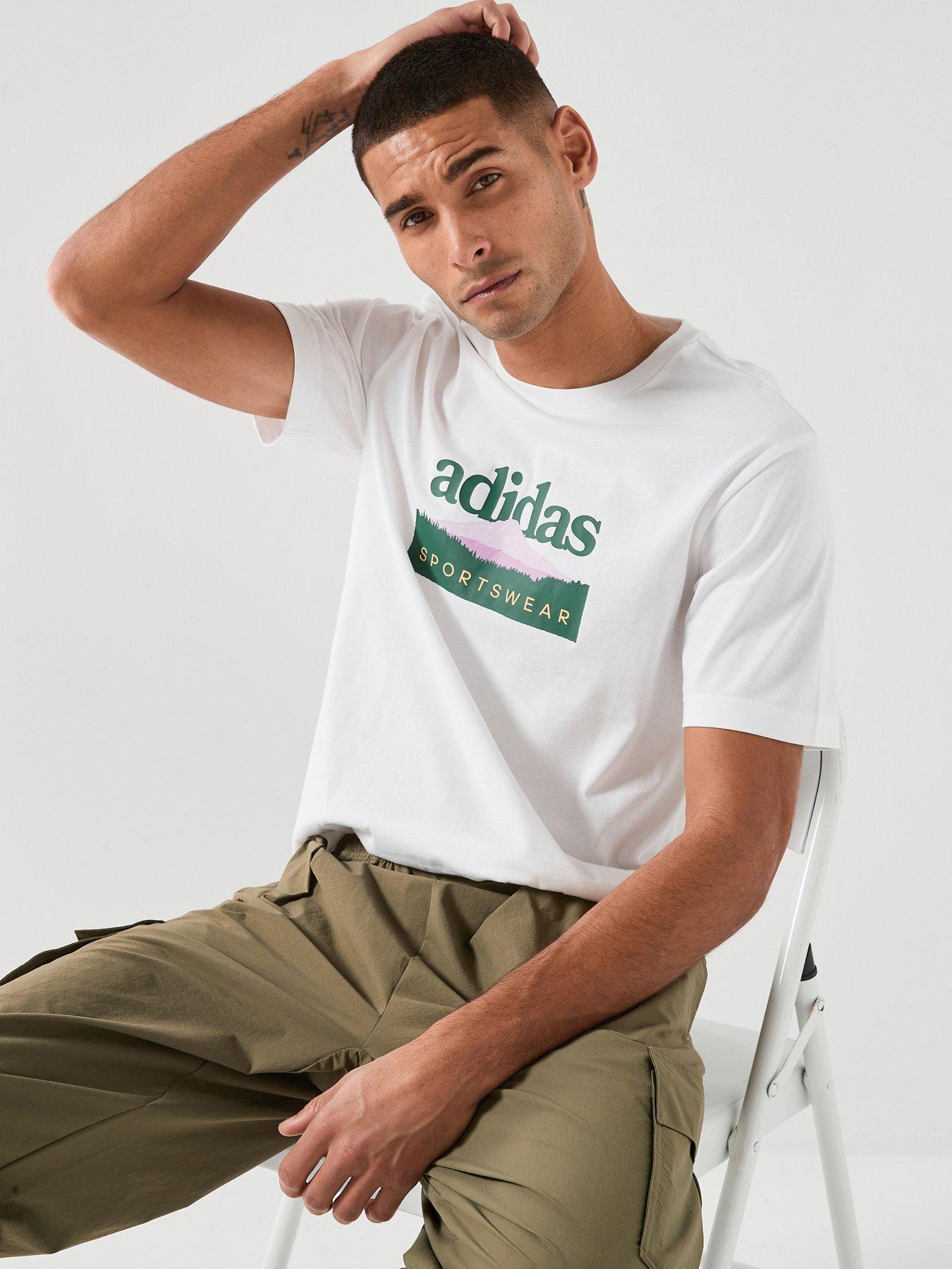 adidas Sportswear Men's Sportsman Mountain Graphic T-Shirt - White