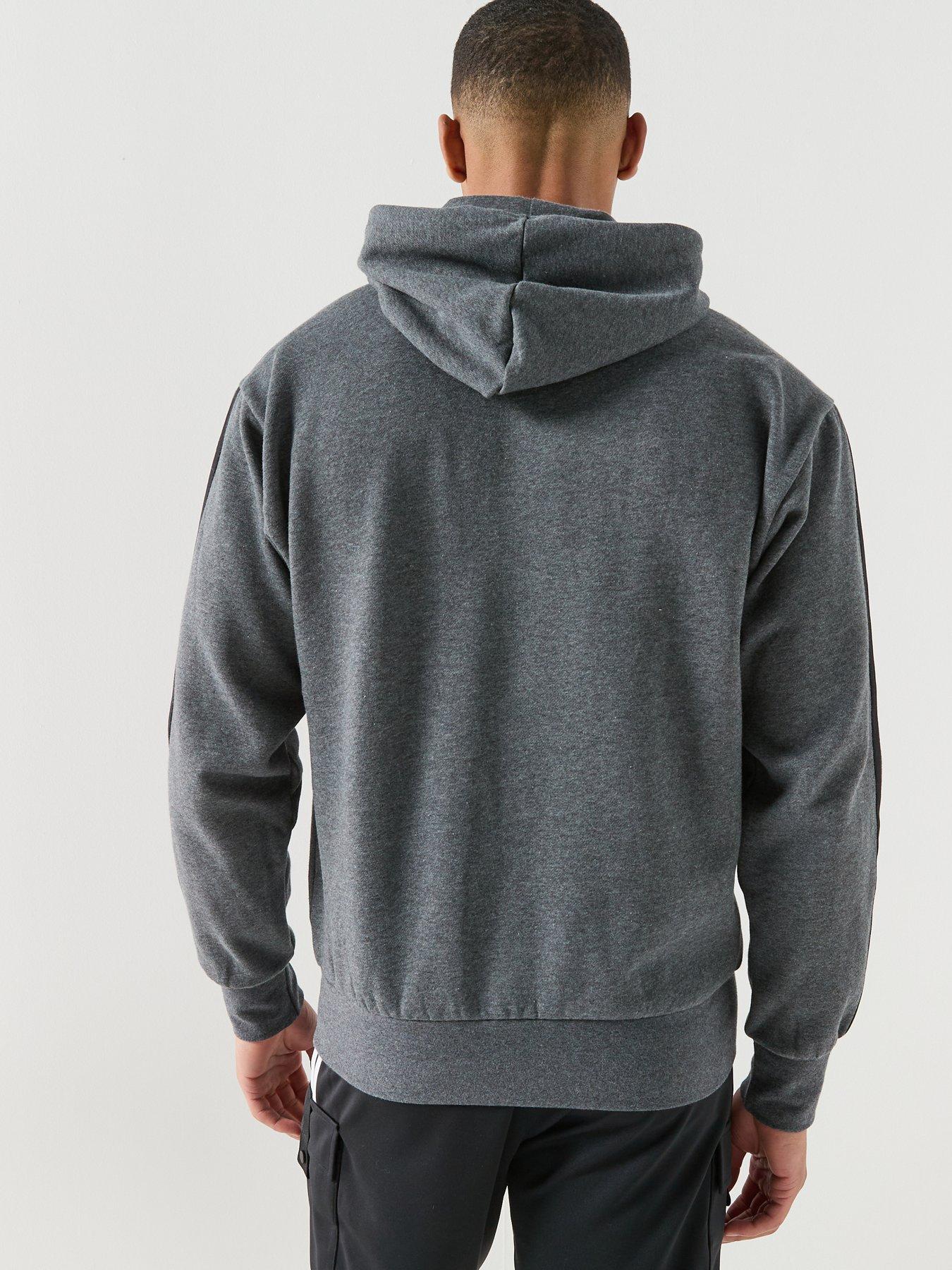 adidas Sportswear Men's Essentials Three Stripes Fleece Hoodie - Grey ...