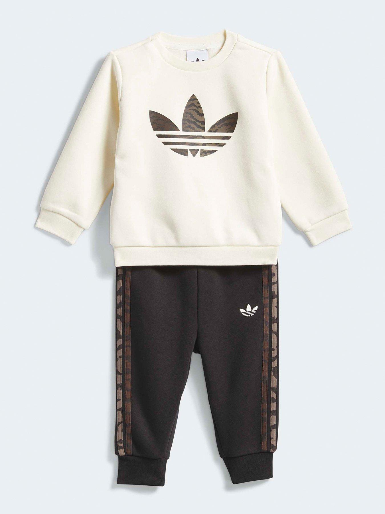 adidas Originals: Infant Unisex Loose Crew Jogger Set - Beige