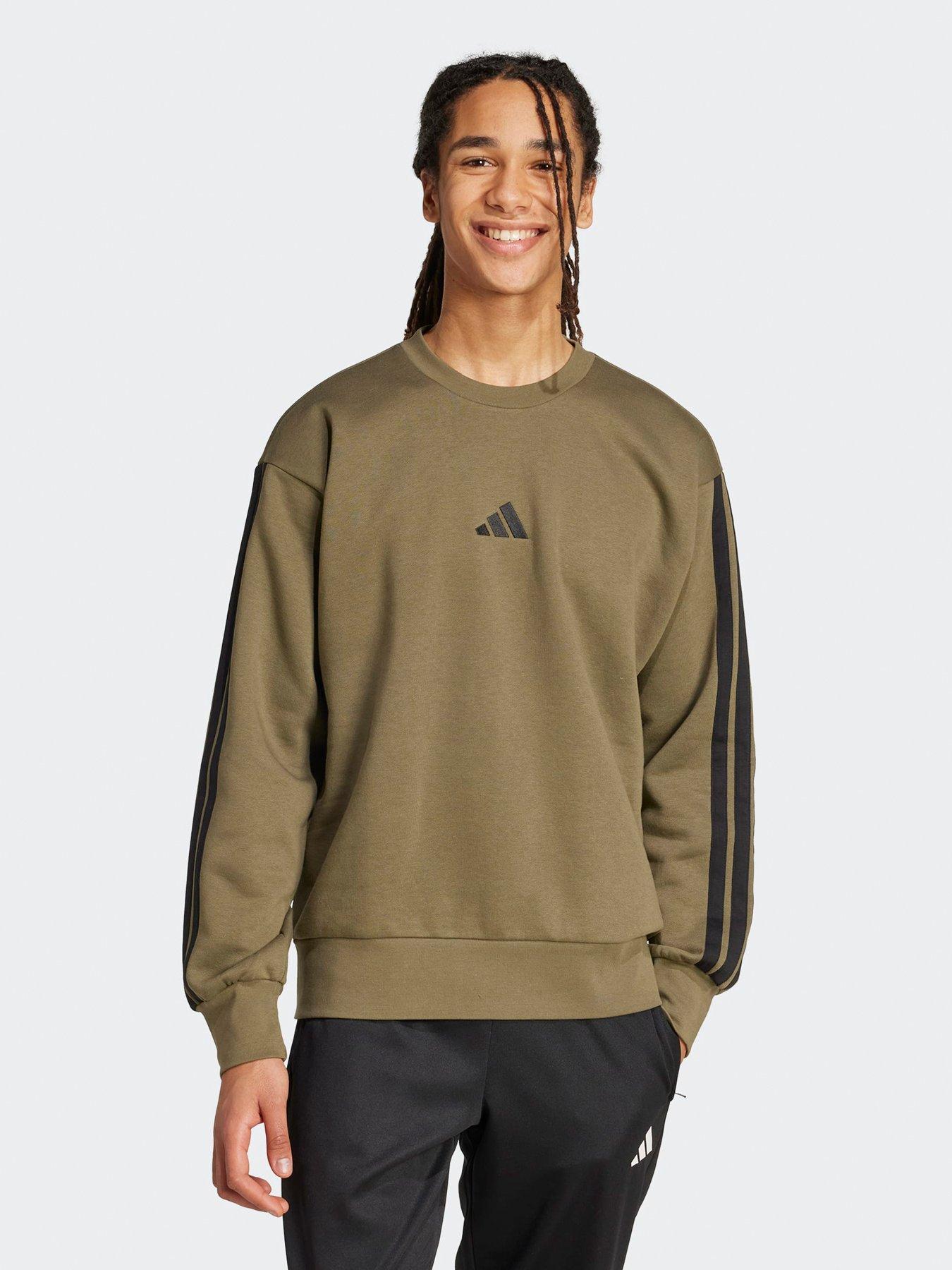 adidas Sportswear Men's Essentials Three Stripes Fleece Sweatshirt - Green
