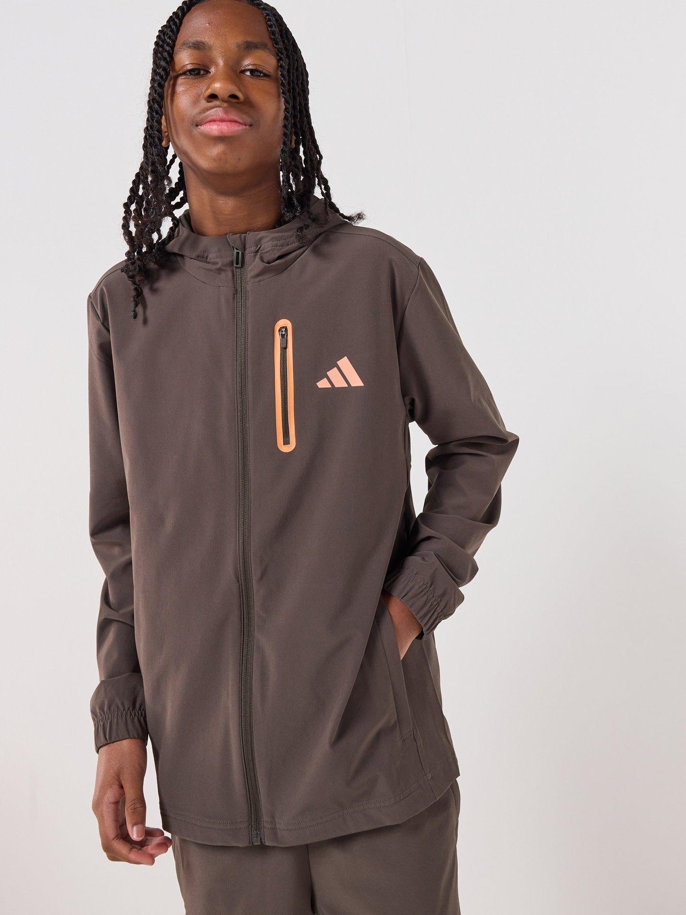 adidas Sportswear Junior Boys Boys Hooded Tech Woven Jacket - Green