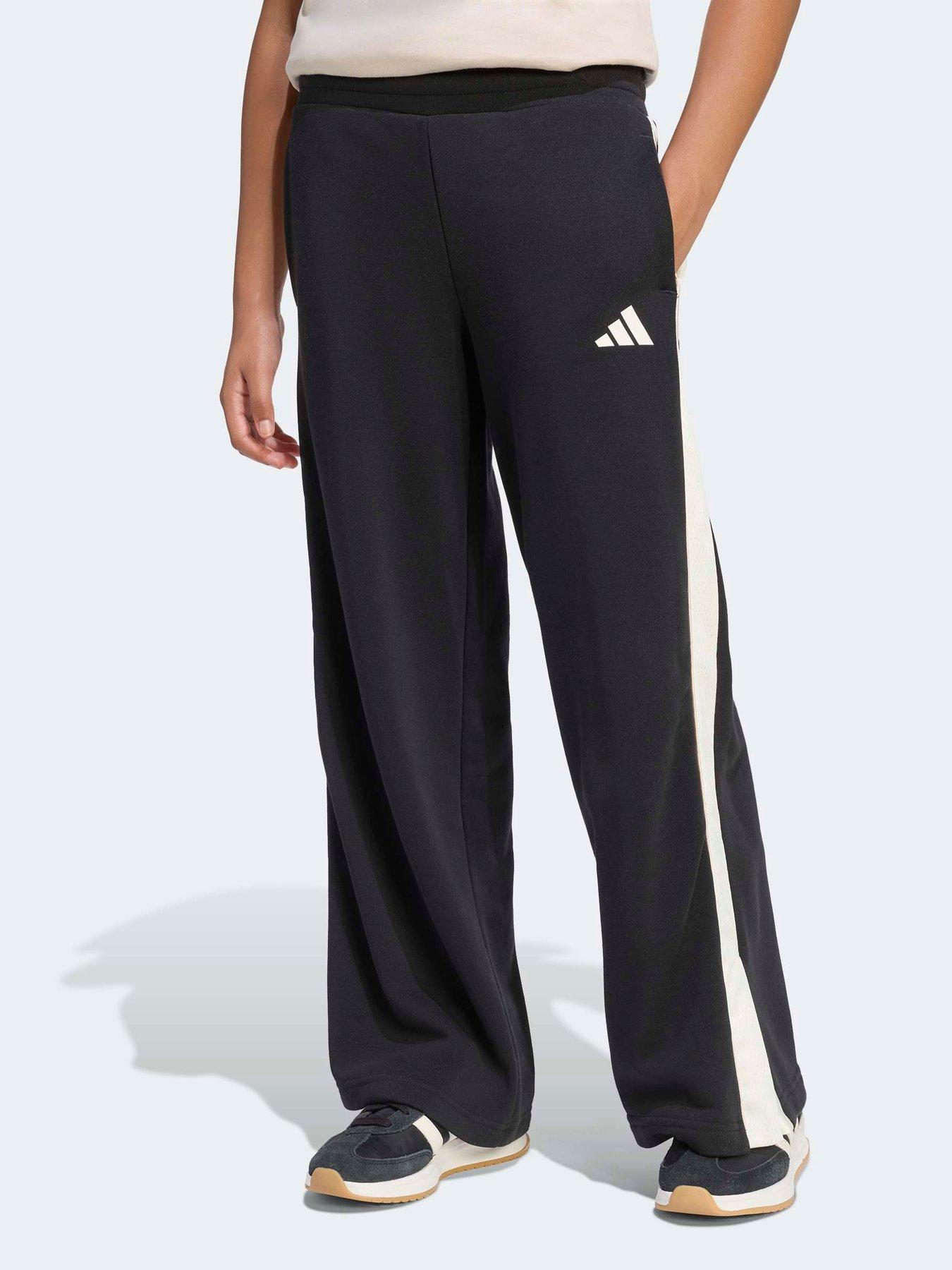 adidas Sportswear Junior Girls Wide Leg Pants - Black