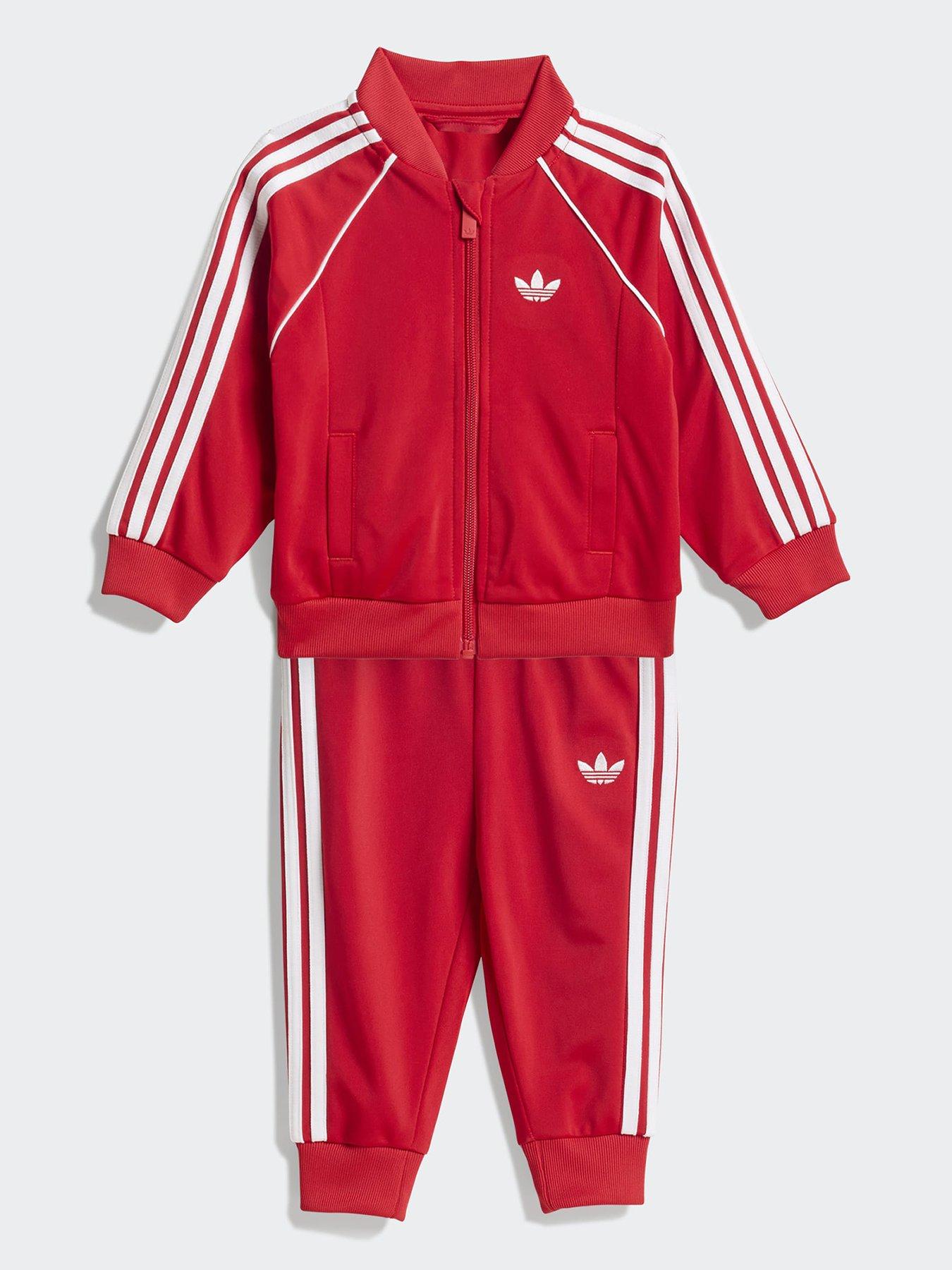 adidas Originals Infant Unisex SST Tracksuit, Red, Size 18-24 Months