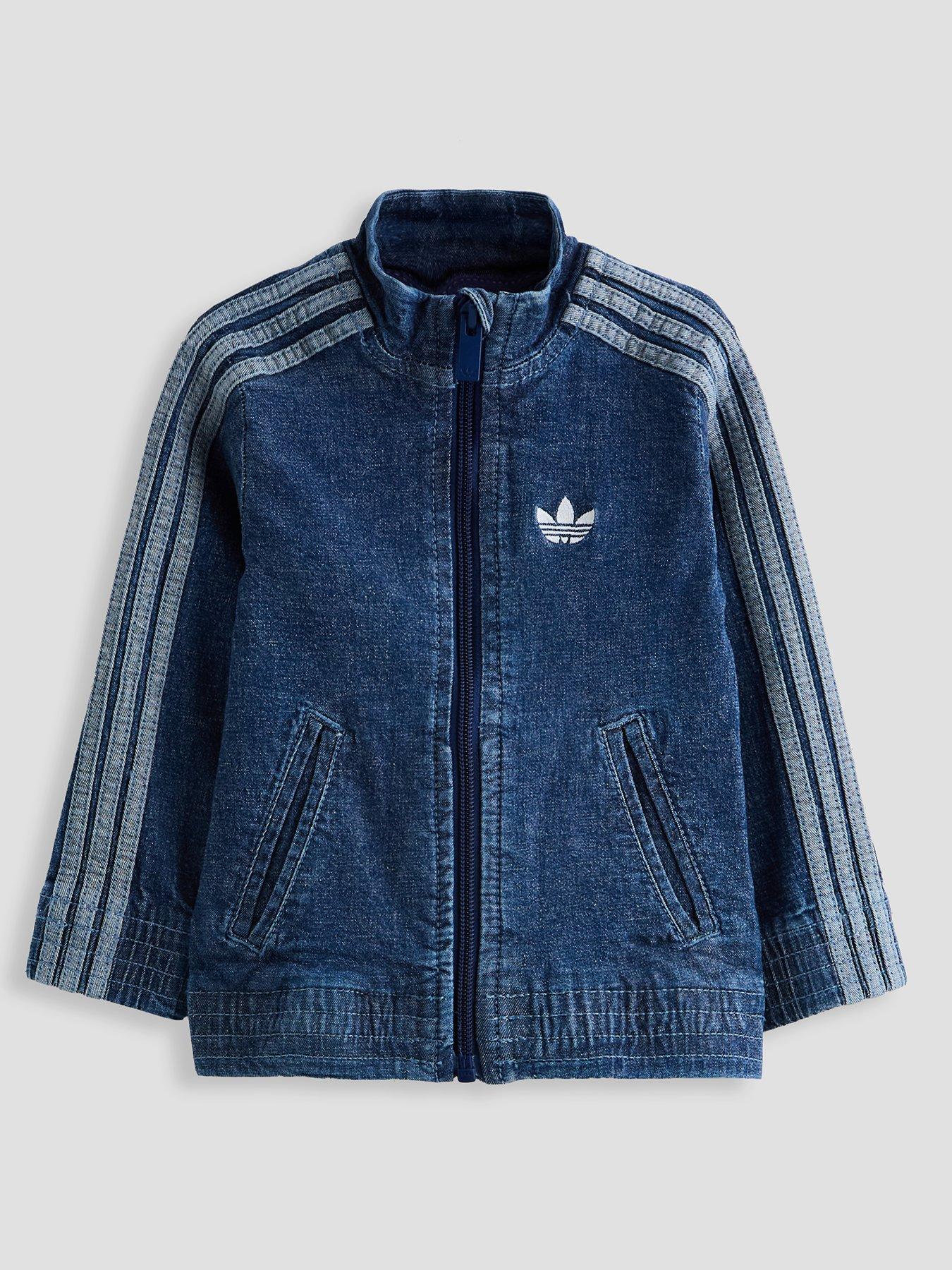 adidas Originals Infant Unisex Firebird Denim Tracksuit Top, Medium Vintage Denim, Size 2-3 Years