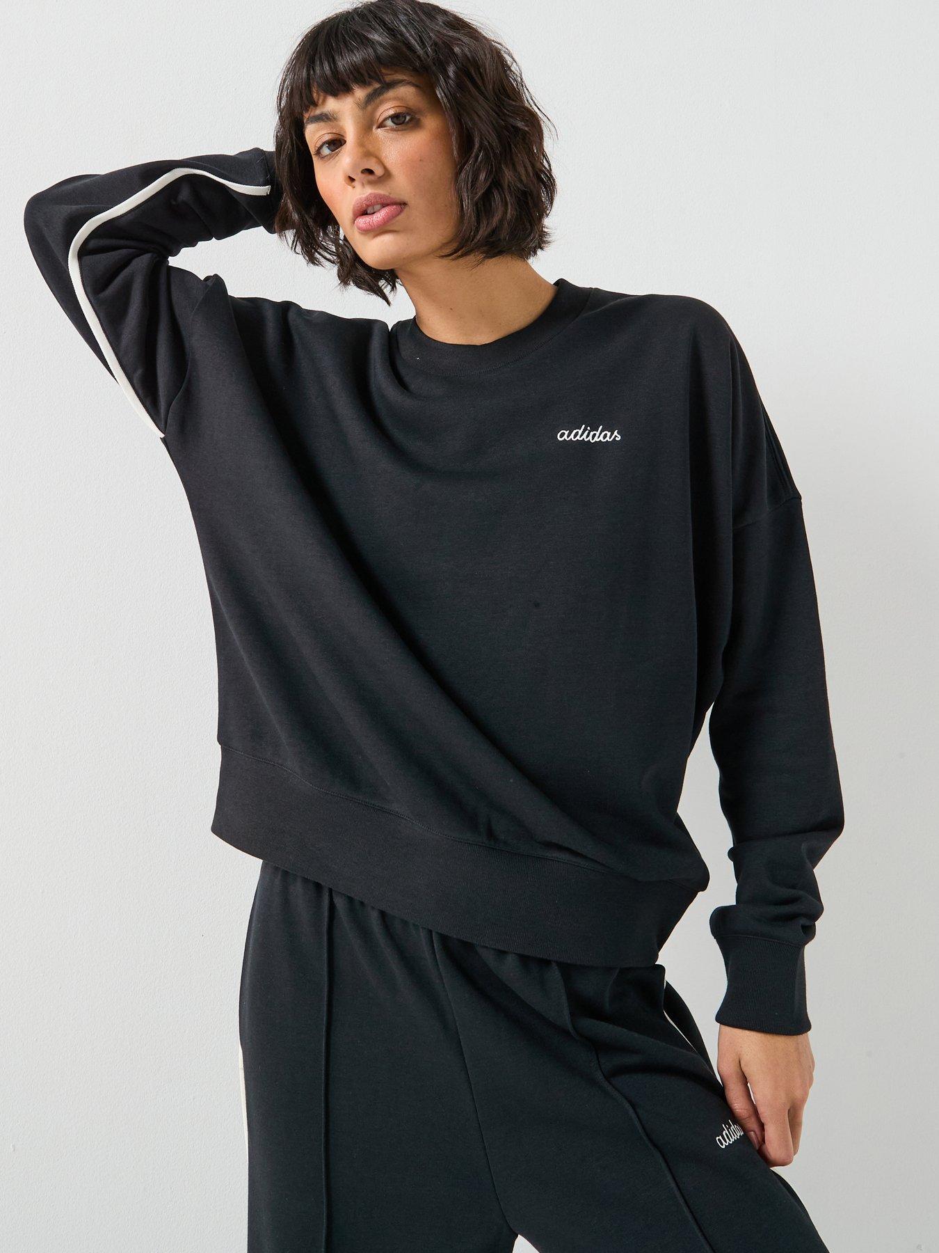 Adidas Sportswear Women'S Seasonal Essentials Colourpop Sweatshirt With Embroidered Graphic - Black