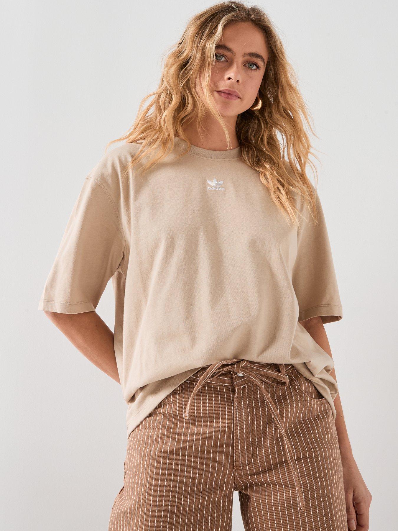 Adidas Originals Women'S Essentials Boyfriend T-Shirt - Beige
