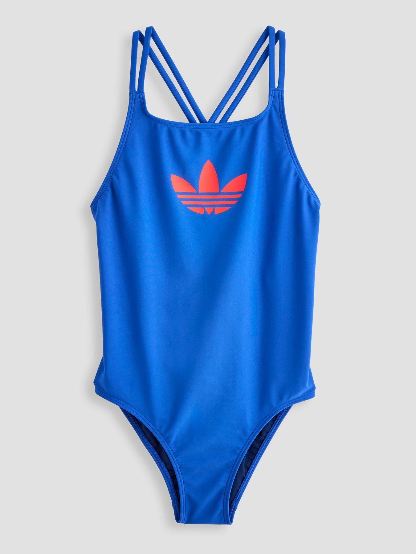 adidas Originals Kids Girl's Adic 3-Stripes Swim Costume Kids - Blue
