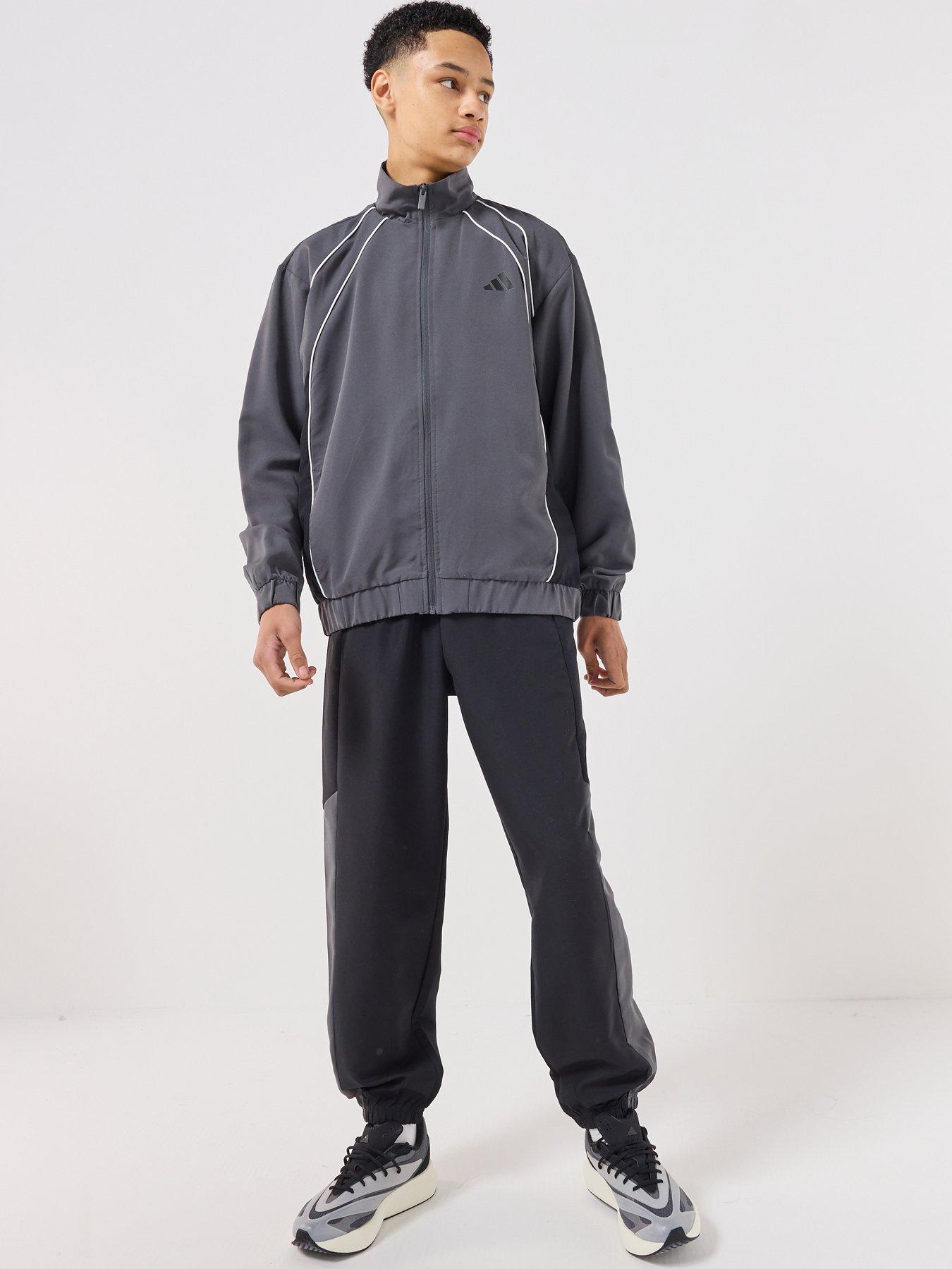 Adidas Sportswear Junior Unisex Color Block Woven Tracksuit - Grey