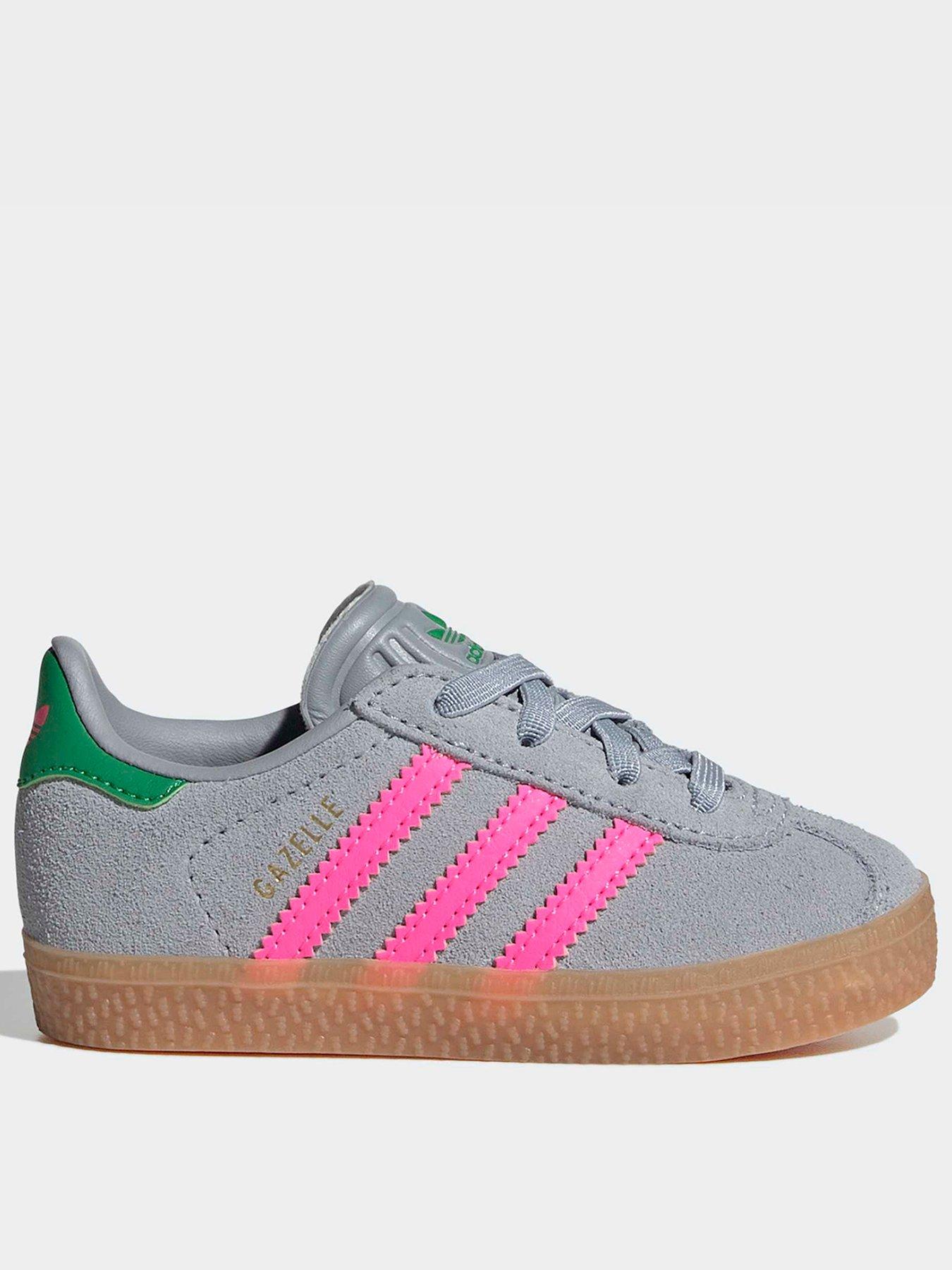 adidas Originals Infant Unisex Gazelle CF EL Trainers, Halsil/Lucpnk/Green, Size 6 Younger