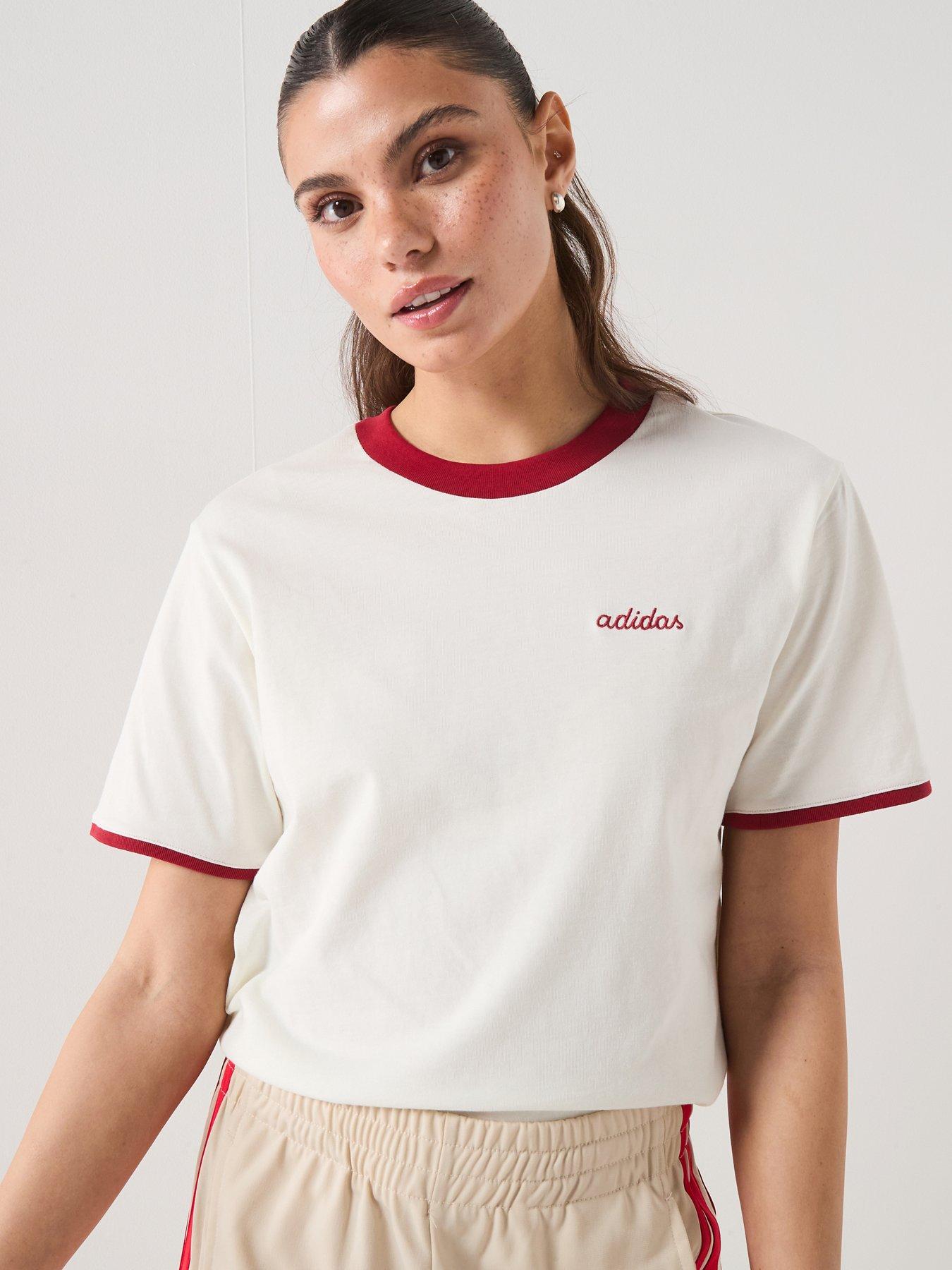 adidas Sportswear Women's Colorpop T-Shirt With Embroidered Graphic, Owhite/Actmar, Size Xs, Women