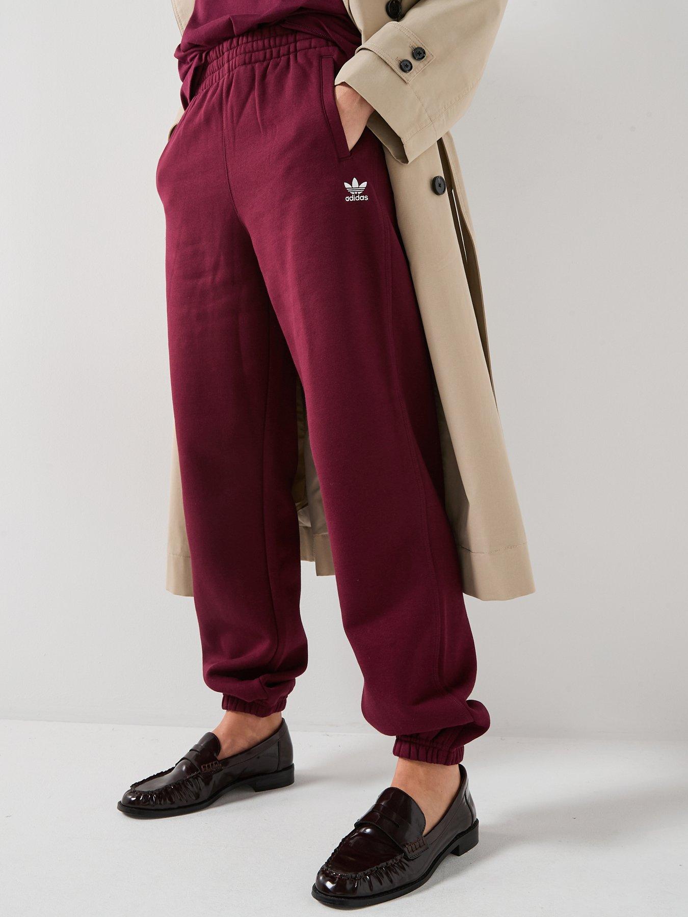 adidas Originals Women's Essentials Fleece Loose Joggers, Maroon, Size Xs, Women
