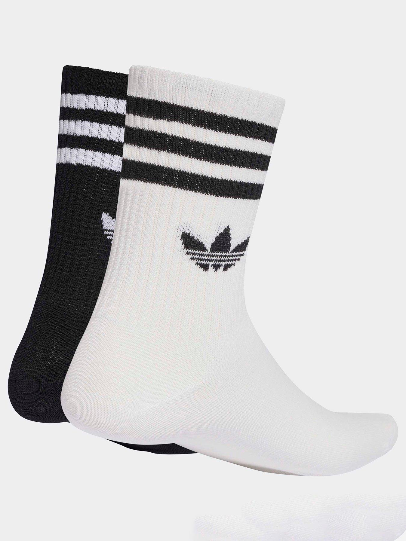 Image 2 of 5 of adidas Originals Unisex 3 Stripe Crew Socks 10 Pack - Black/White