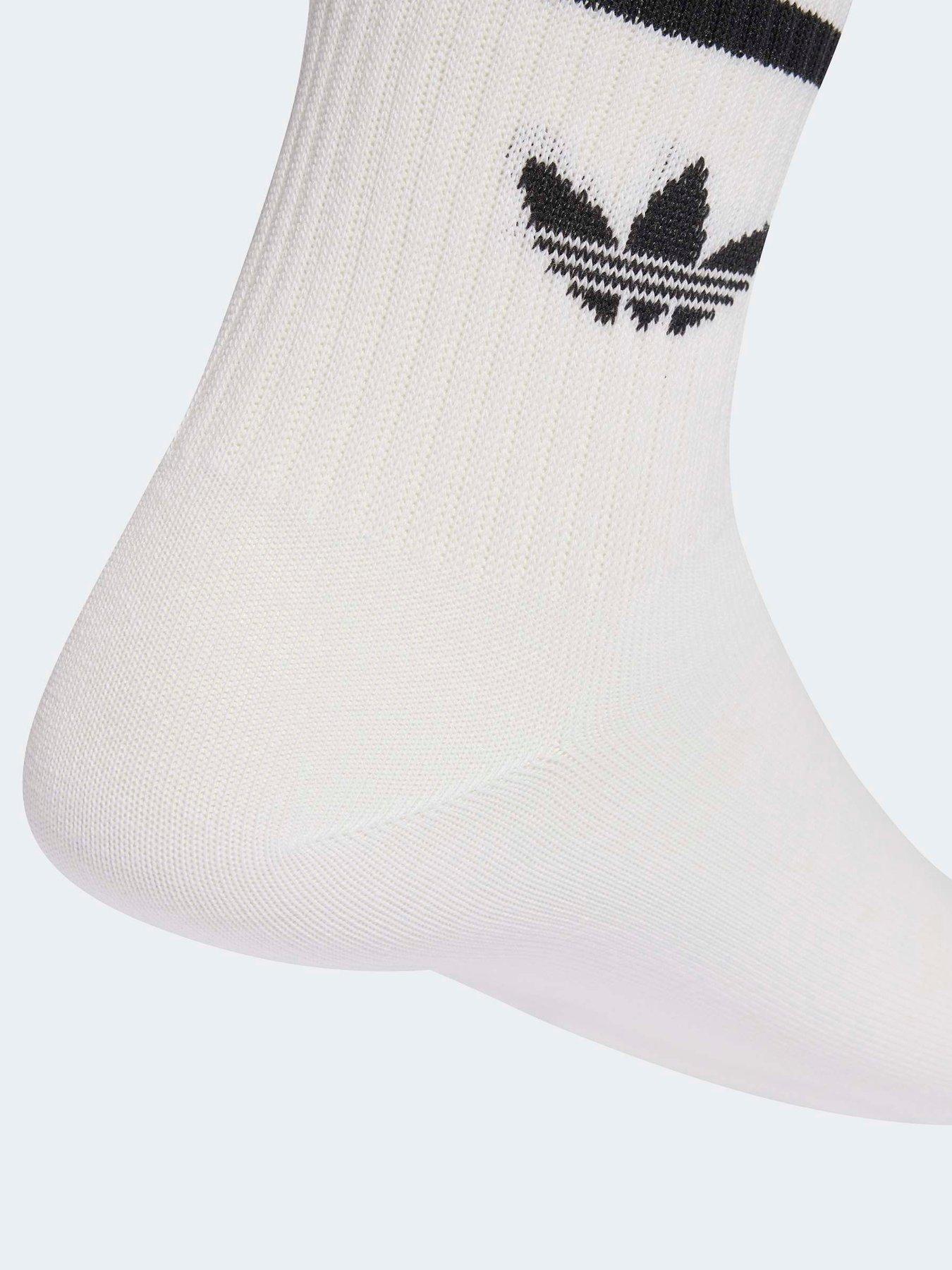 Image 3 of 5 of adidas Originals Unisex 3 Stripe Crew Socks 10 Pack - Black/White