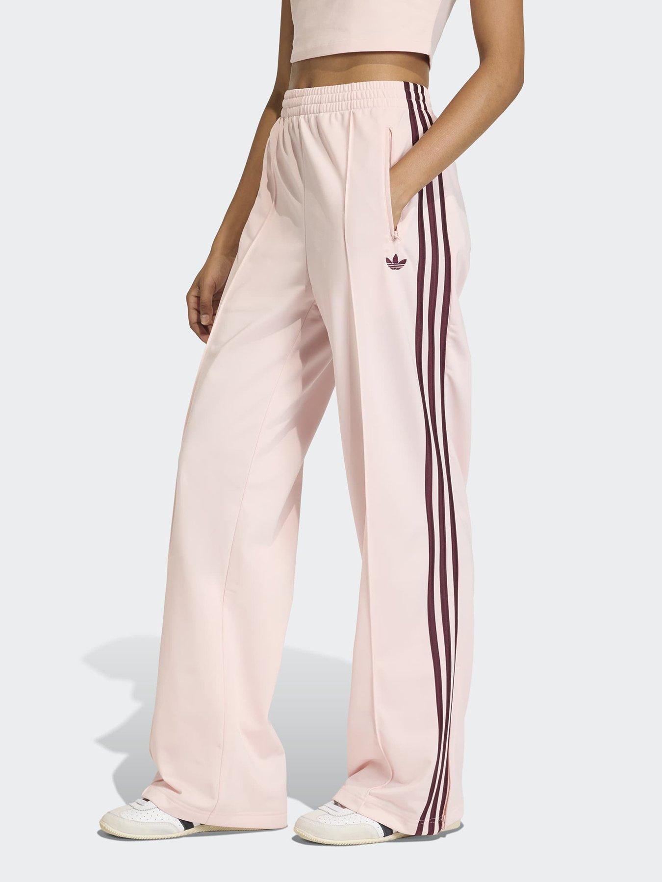 adidas Originals Womens Firebird Loose Fit Tracksuit Pants - Sandy Pink/Maroon