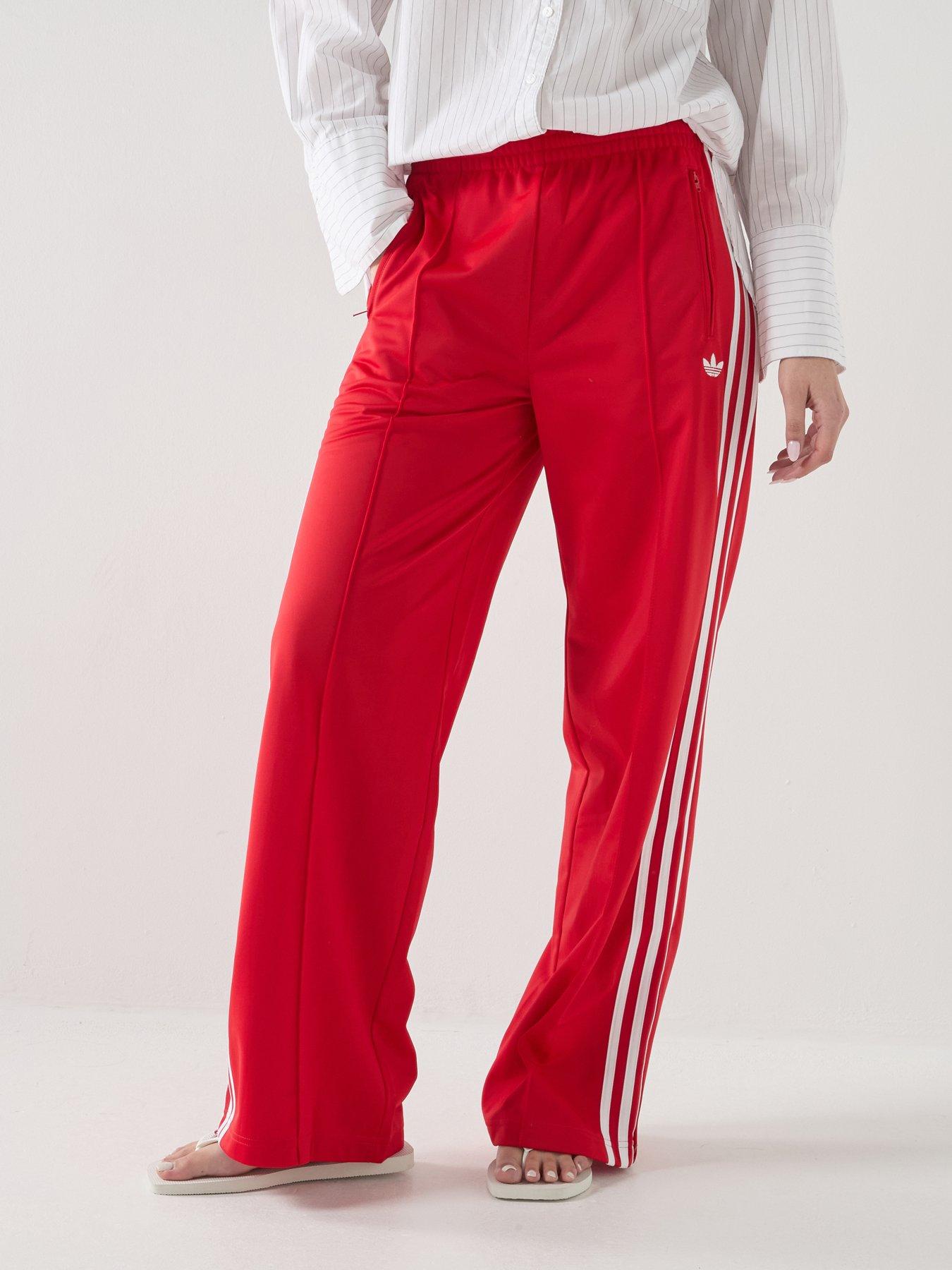 Adidas Originals Womens Firebird Loose Fit Tracksuit Pants - Red