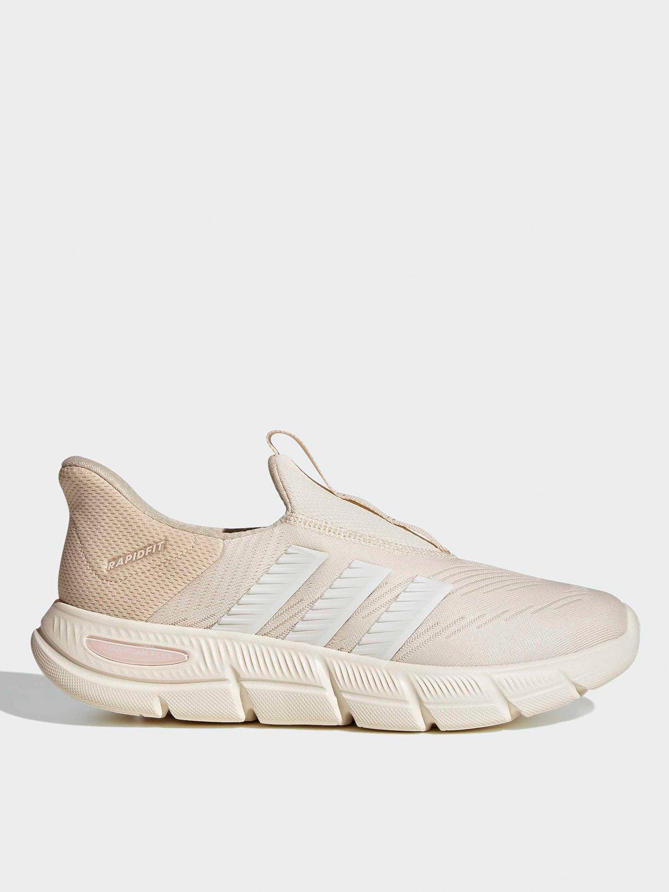 adidas Sportswear Womens Cloudfoam Flex Lounge Rapidfit Slip-on Trainers, Wonwhi/Owhite/Sanstr, Size 4, Women