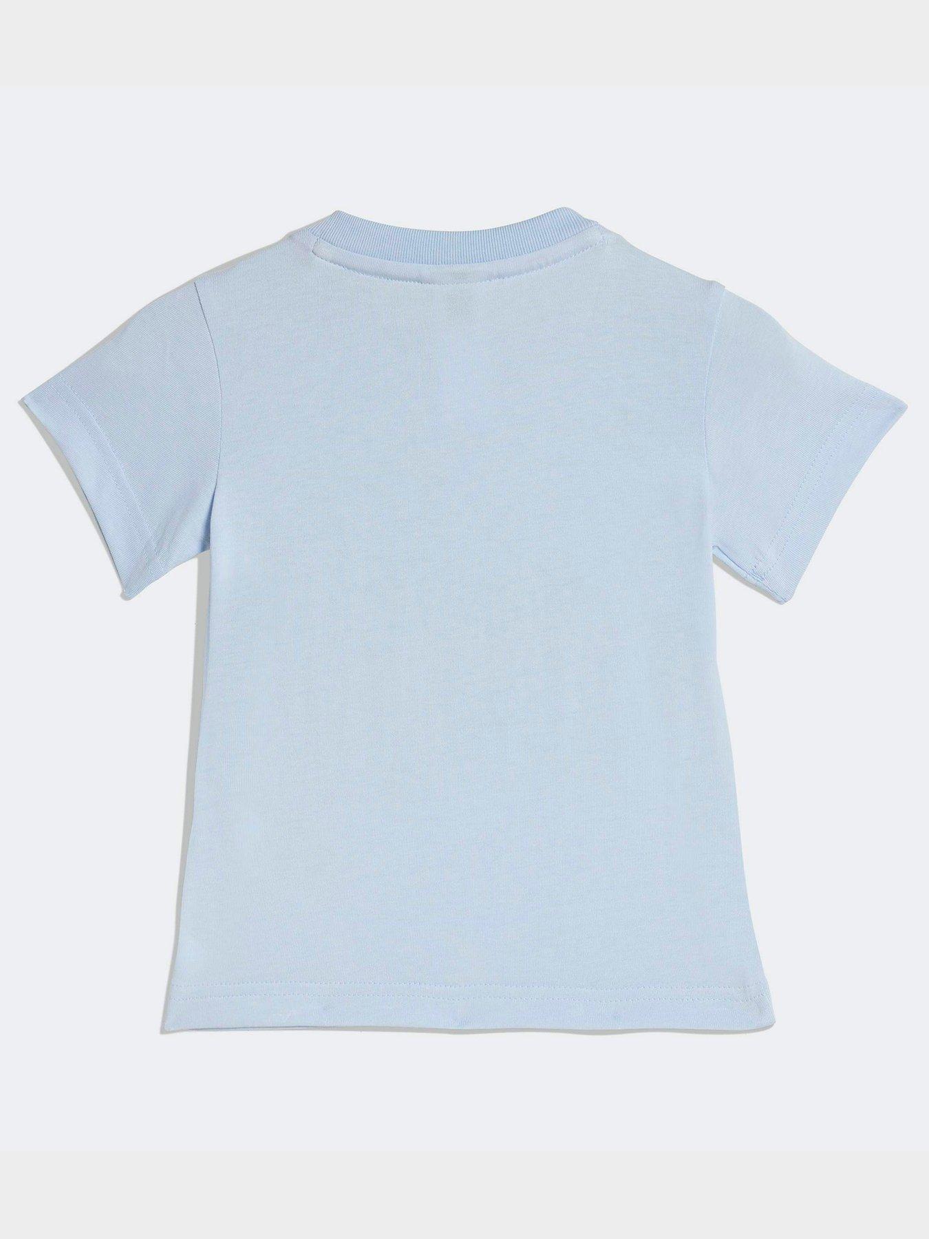 Image 2 of 6 of adidas Originals Infant Unisex Floral Printed Short And T-Shirt Set - Blue