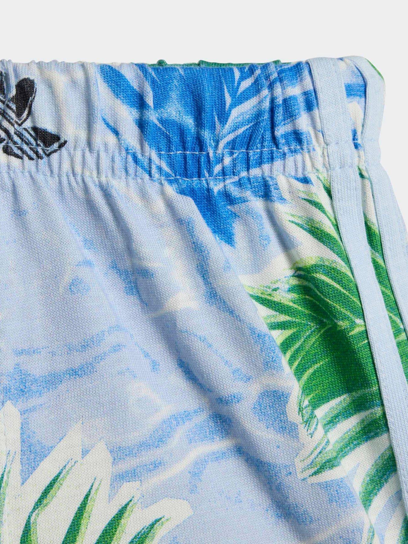 Image 6 of 6 of adidas Originals Infant Unisex Floral Printed Short And T-Shirt Set - Blue