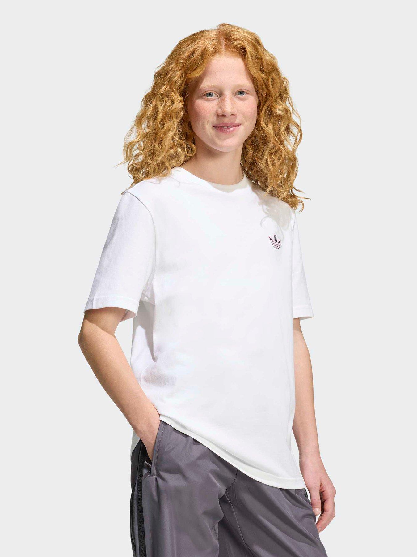 adidas Originals Junior Unisex Loose Infill T-Shirt, White, Size 13-14 Years
