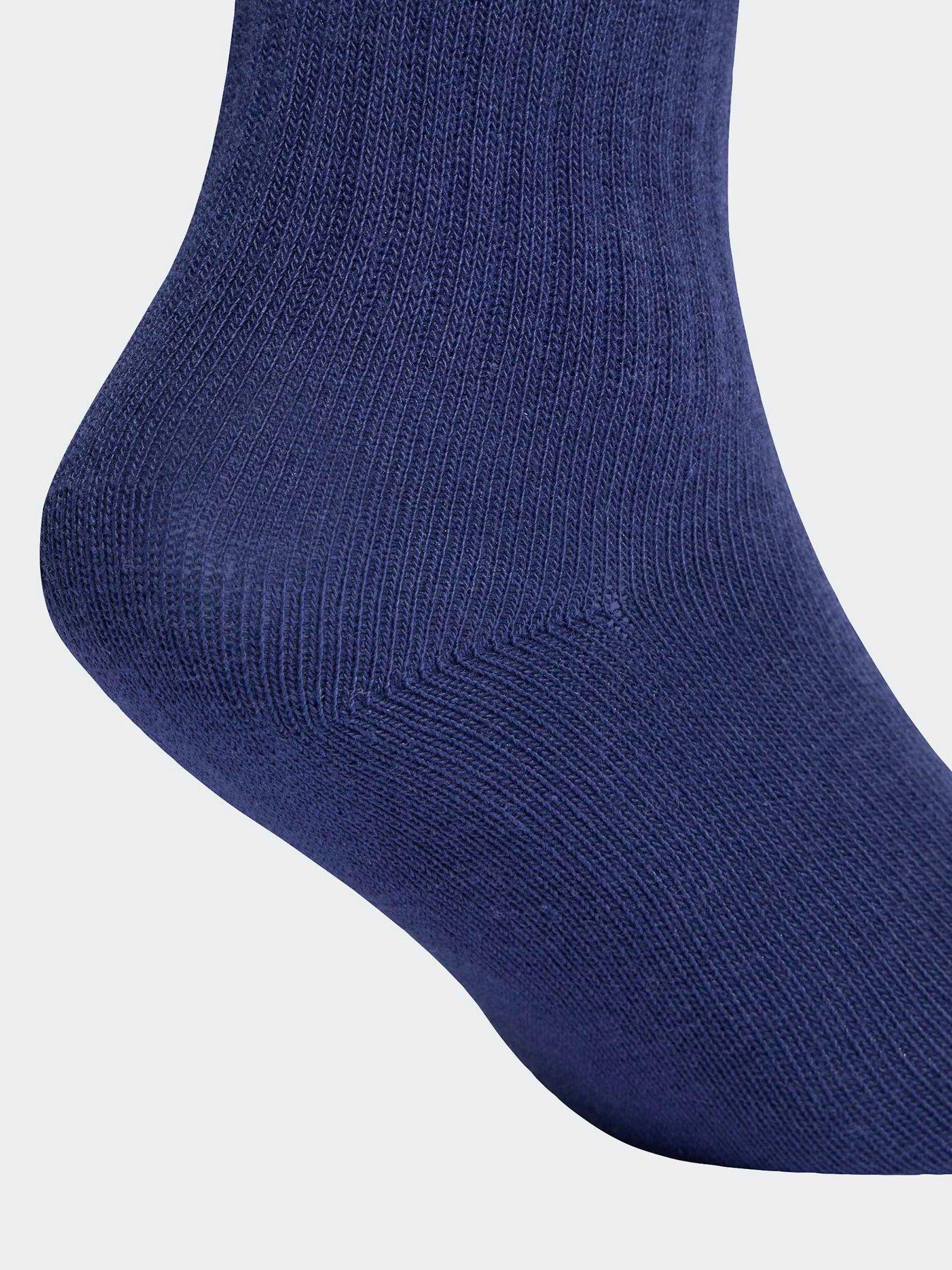 Image 3 of 3 of adidas Originals Kids 3-Stripes Crew Socks 6 Pairs - Blue