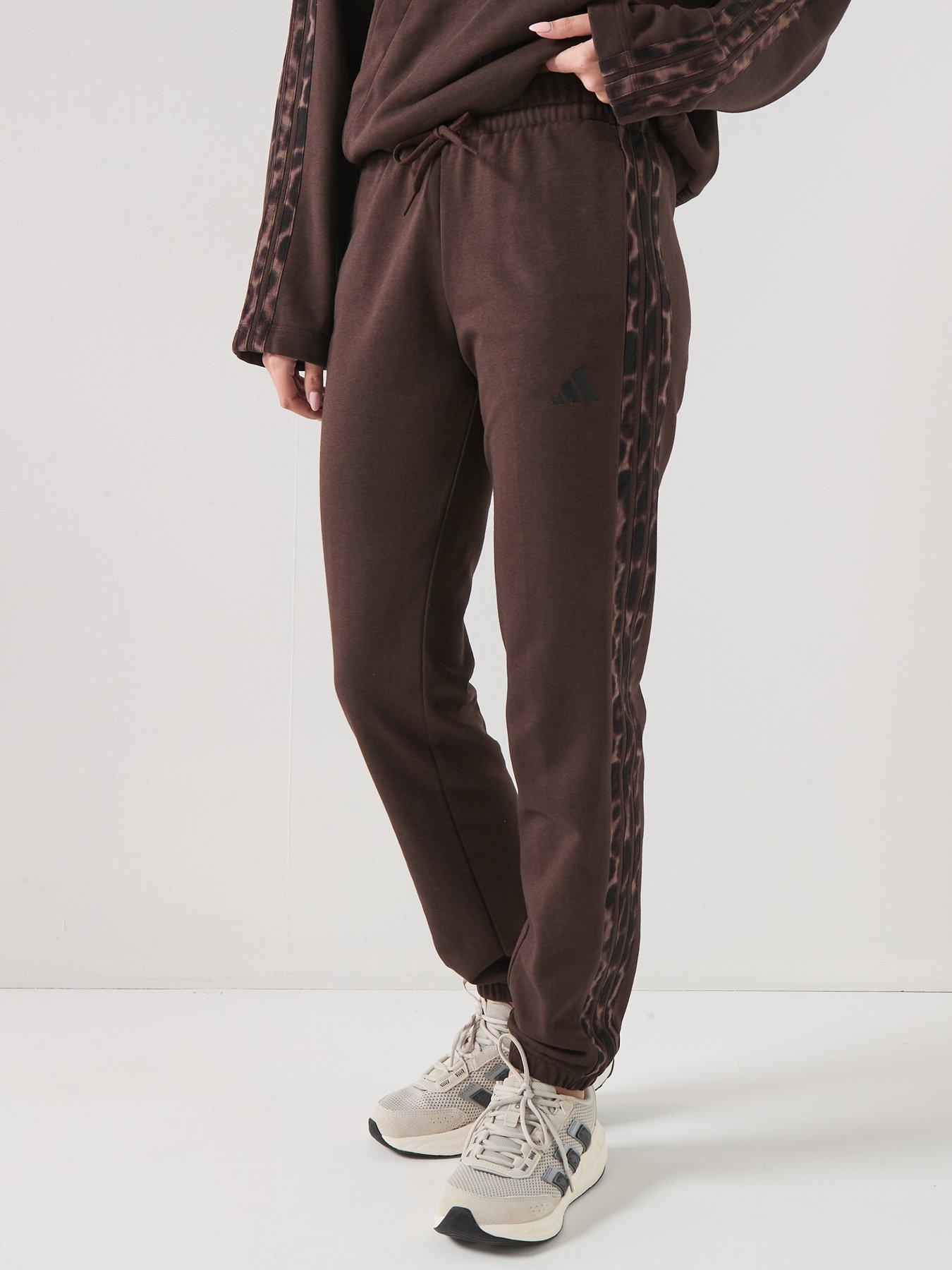 adidas Sportswear Womens Essentials Leopard Print French Terry Pants, Auco/Multco, Size Xl, Women