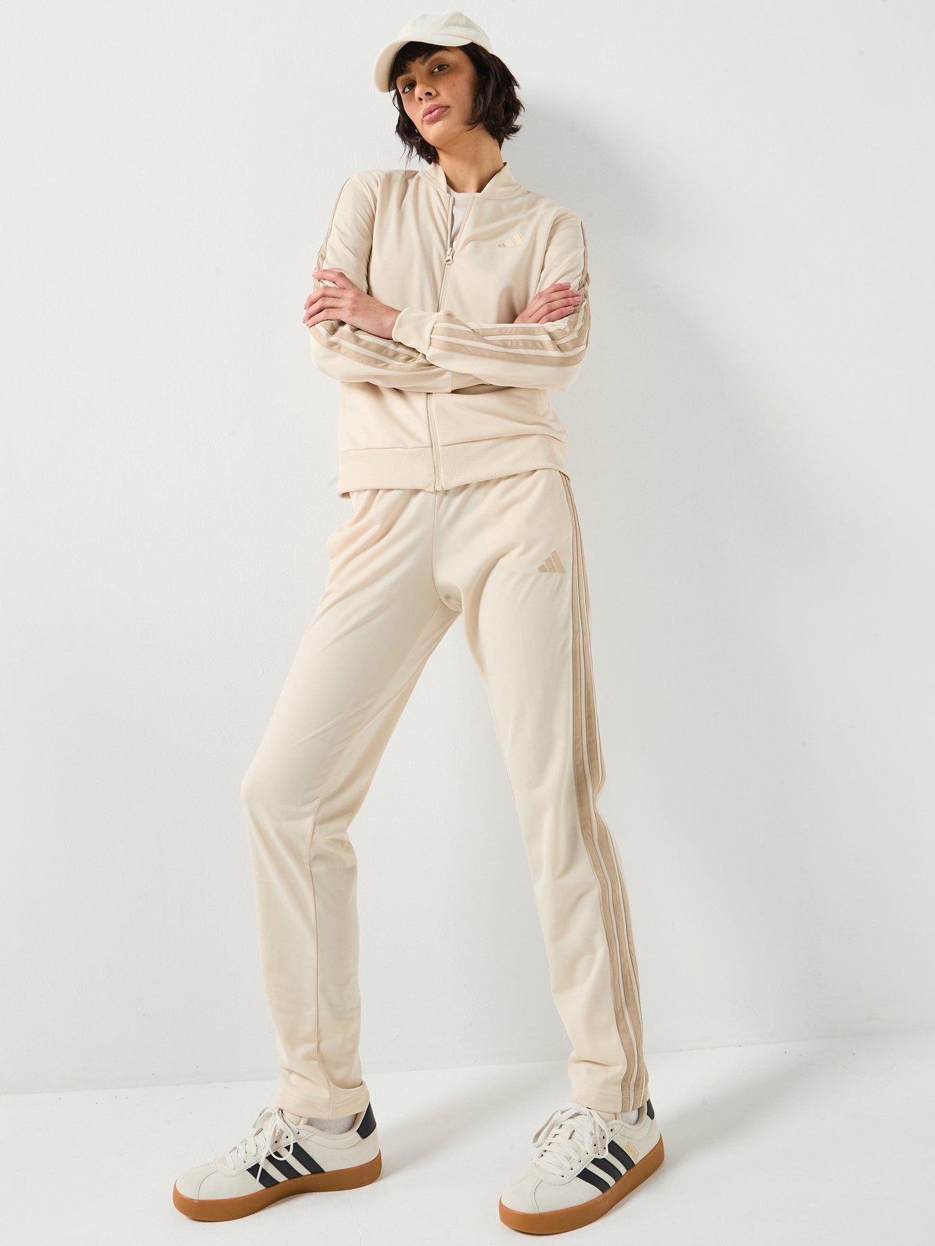 adidas Sportswear Women's Essentials 3-Stripes Tracksuit - Beige